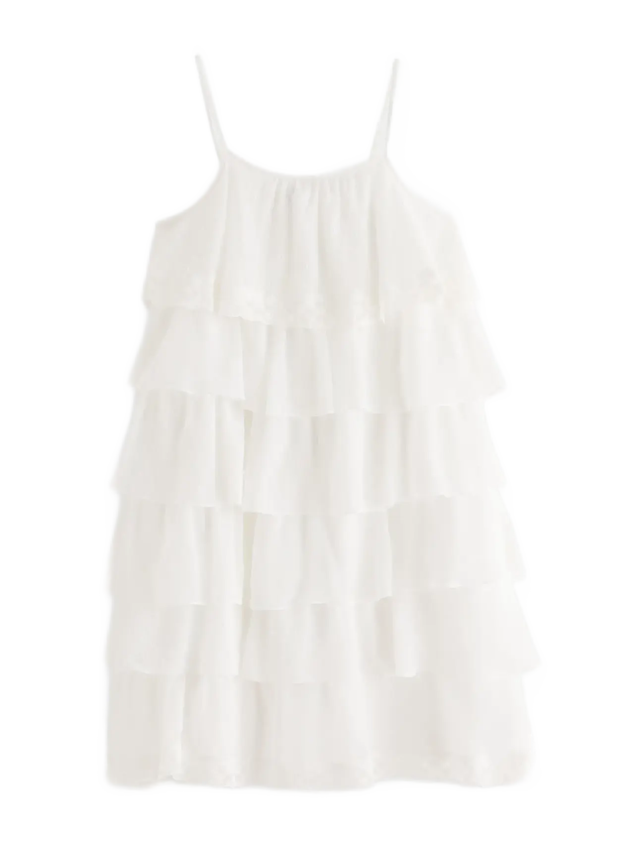 LINDEX Flounce Kleid Weiß - 128 - Kinder