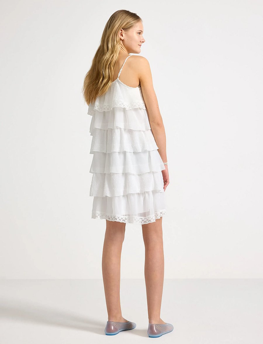 Lindex - Flounce dress - Ärmellose freizeitkleider - off white - 3