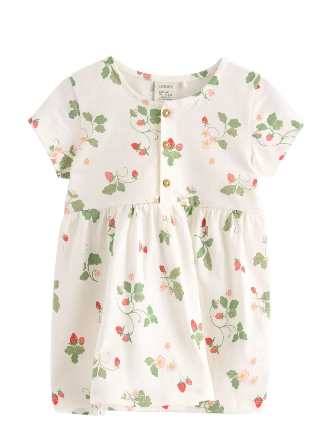 LINDEX Kurzärmelig Kleid Cream - 80 - Kinder