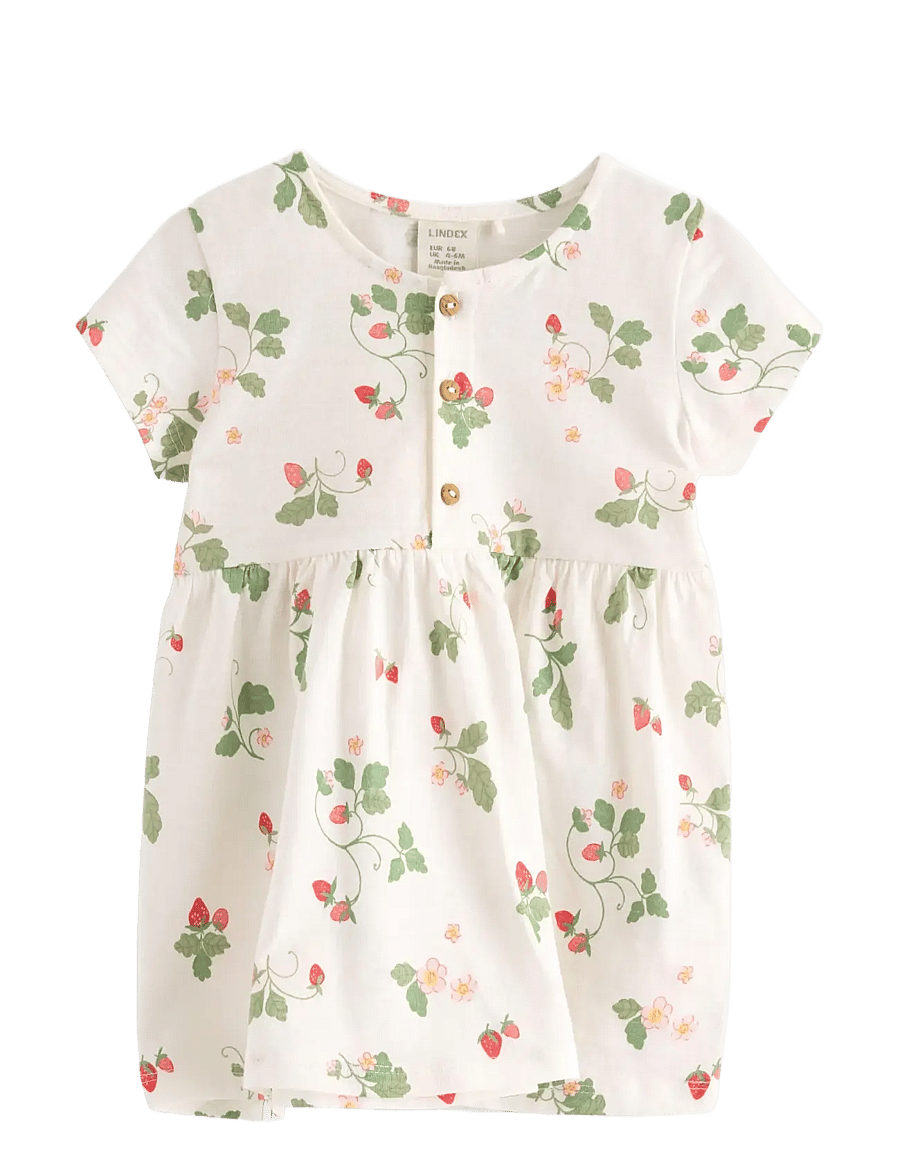 Lindex - Short-sleeved dress - kortärmade babyklänningar - light dusty white - 0