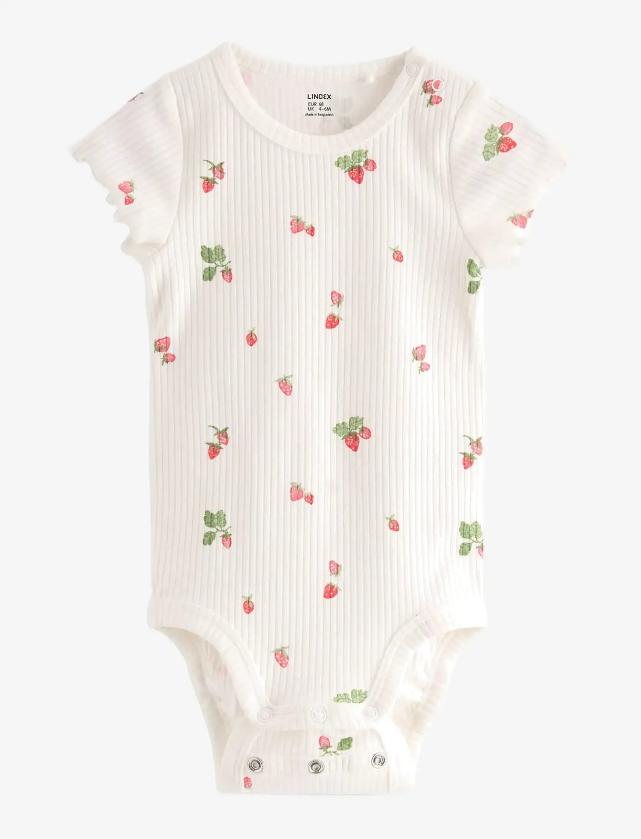 Lindex - Ribbed bodysuit with short sleeve - kortærmede heldragter - light dusty white - 0
