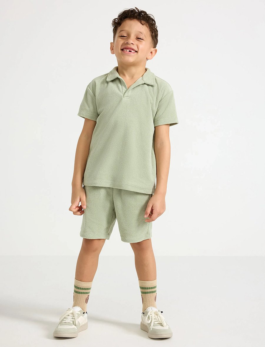 Lindex - Shorts in terry - sweatshorts - dusty green - 0