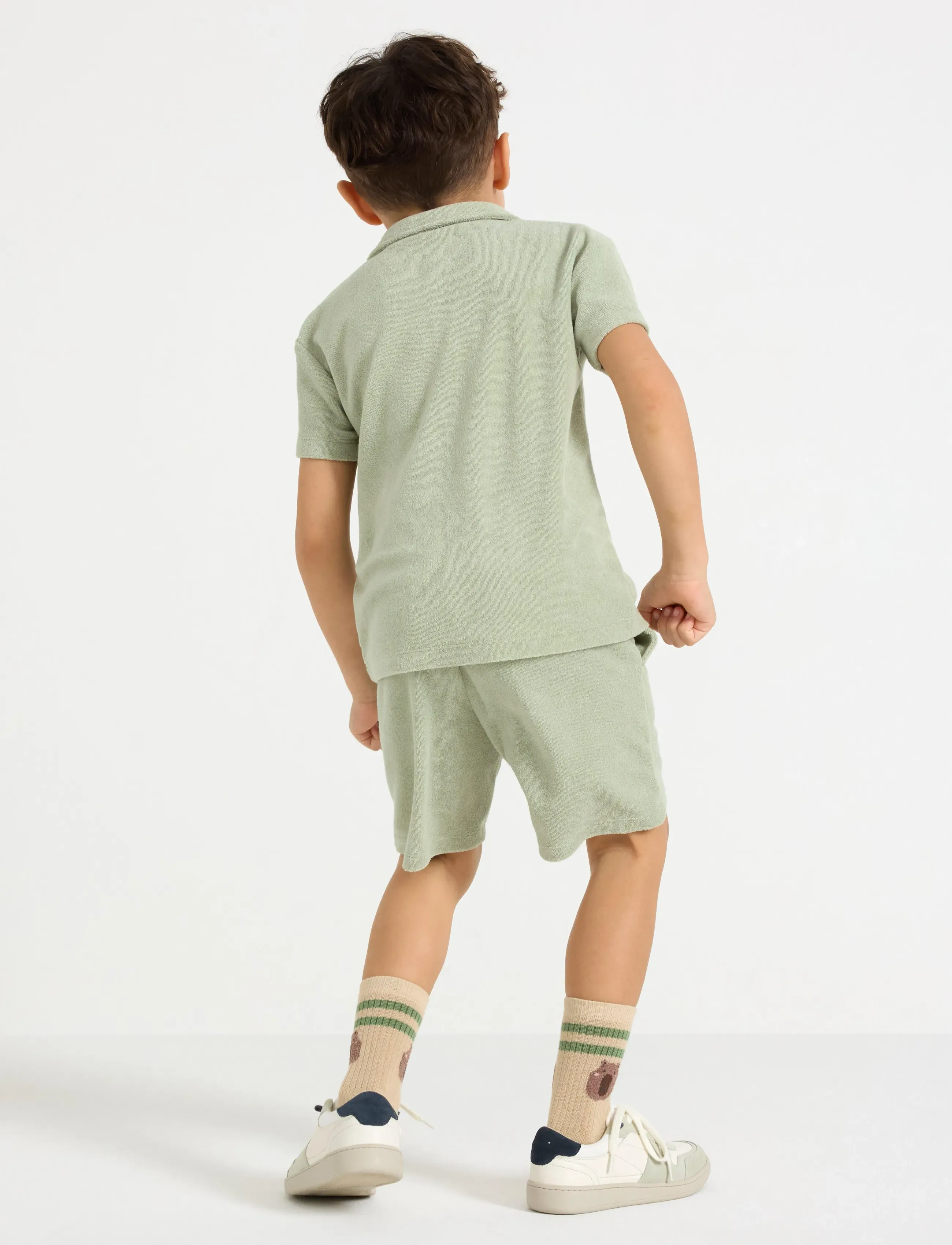 Lindex - Shorts in terry - sweatshorts - dusty green - 3