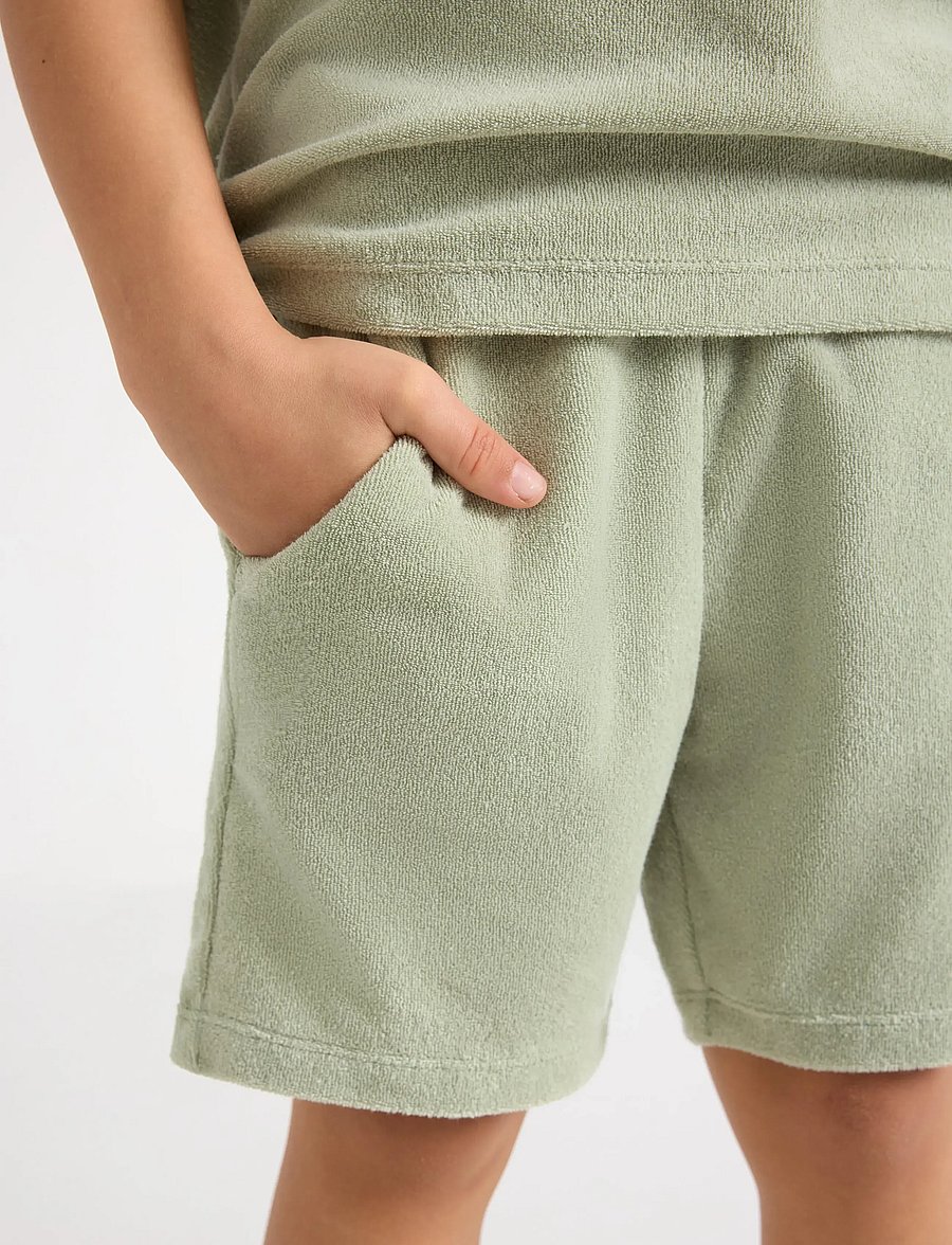 Lindex - Shorts in terry - sweatshorts - dusty green - 4