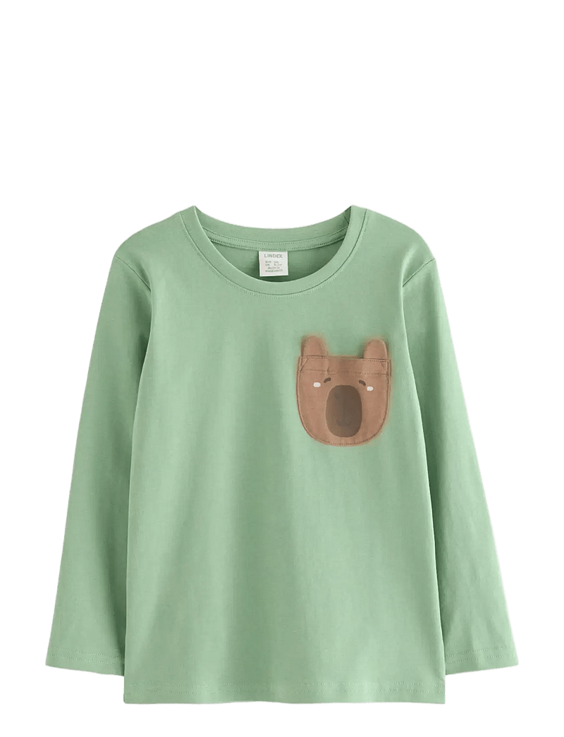 Lindex - Top LS pkt - langärmelig - dusty green - 1