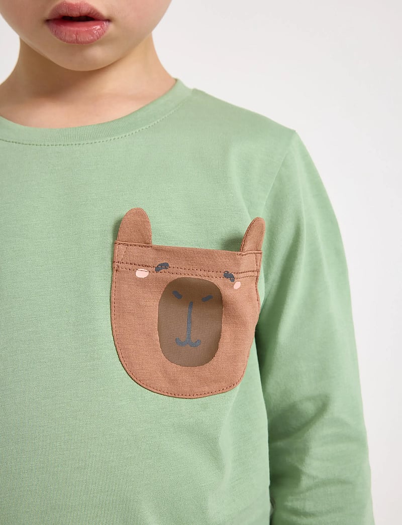 Lindex - Top LS pkt - langärmelig - dusty green - 4