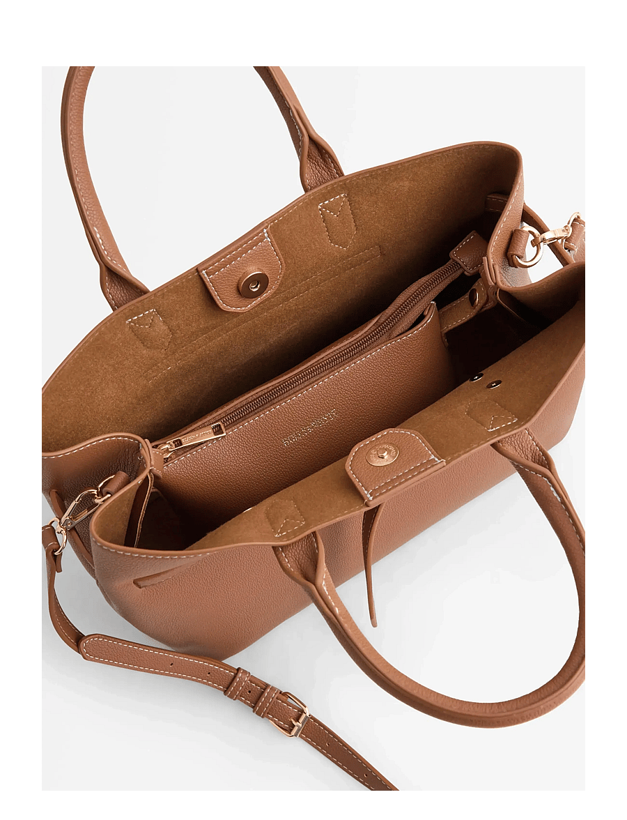 Lindex - Bag Holly w dec at front - totes - cognac - 1