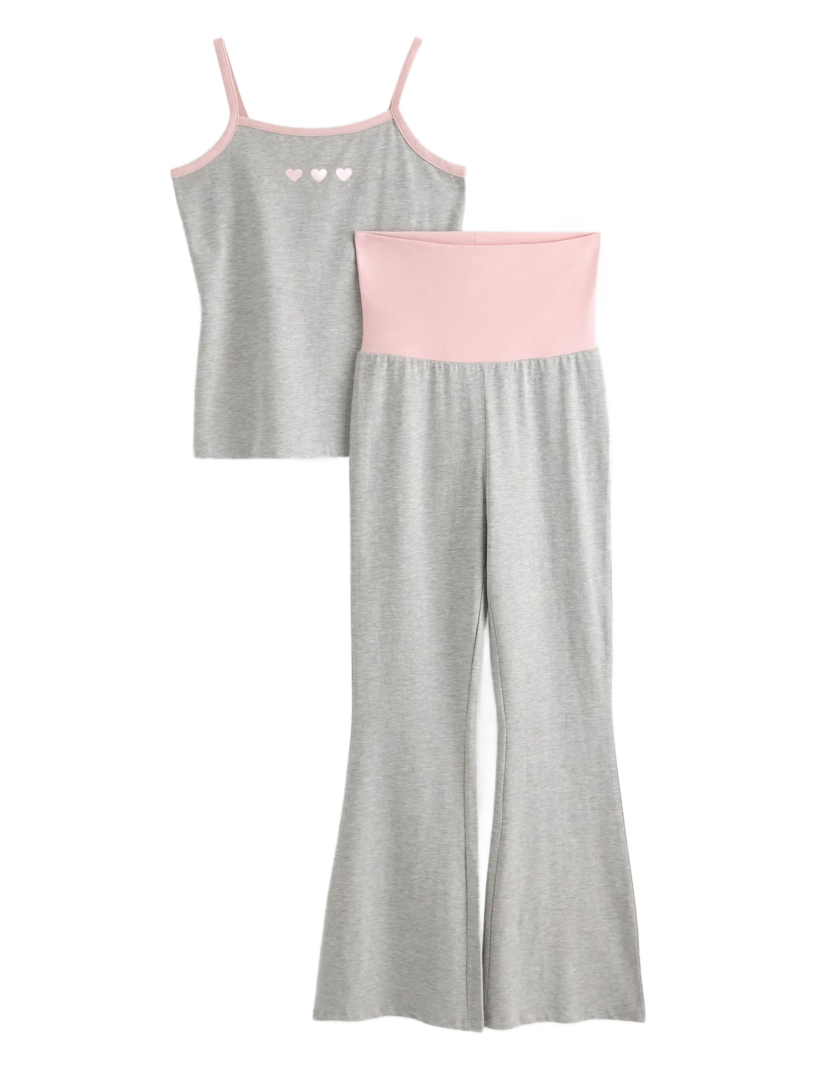 Lindex 2pack strap tank top and yoga - Sets - LIGHT GREY MELANGE / grey