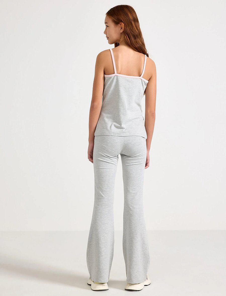 Lindex - 2pack strap tank top and yoga - sets mit kurzärmeligem t-shirt - light grey melange - 3