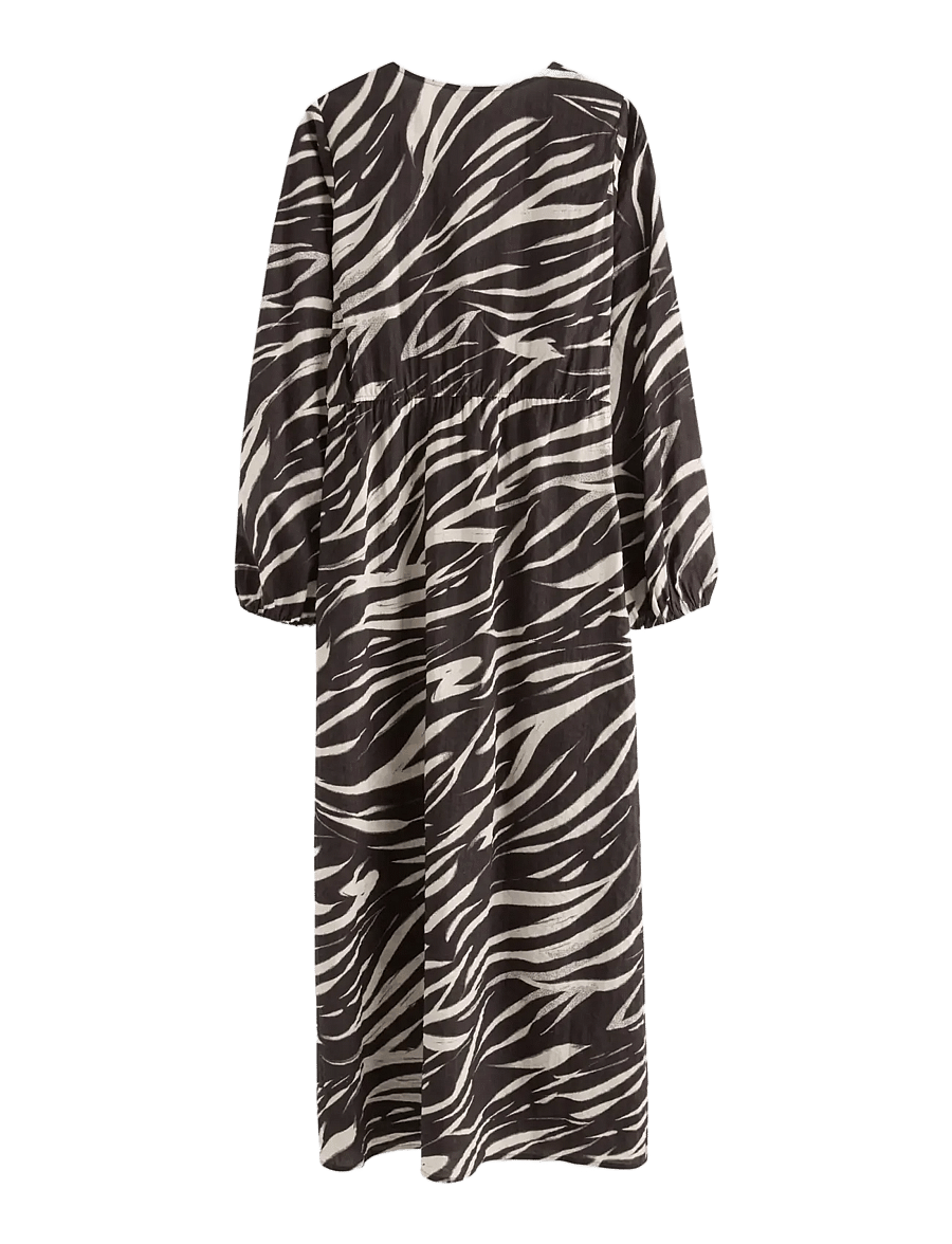 Lindex - Long-sleeved midi dress in seersucker - sommerkjoler - dark brown - 2