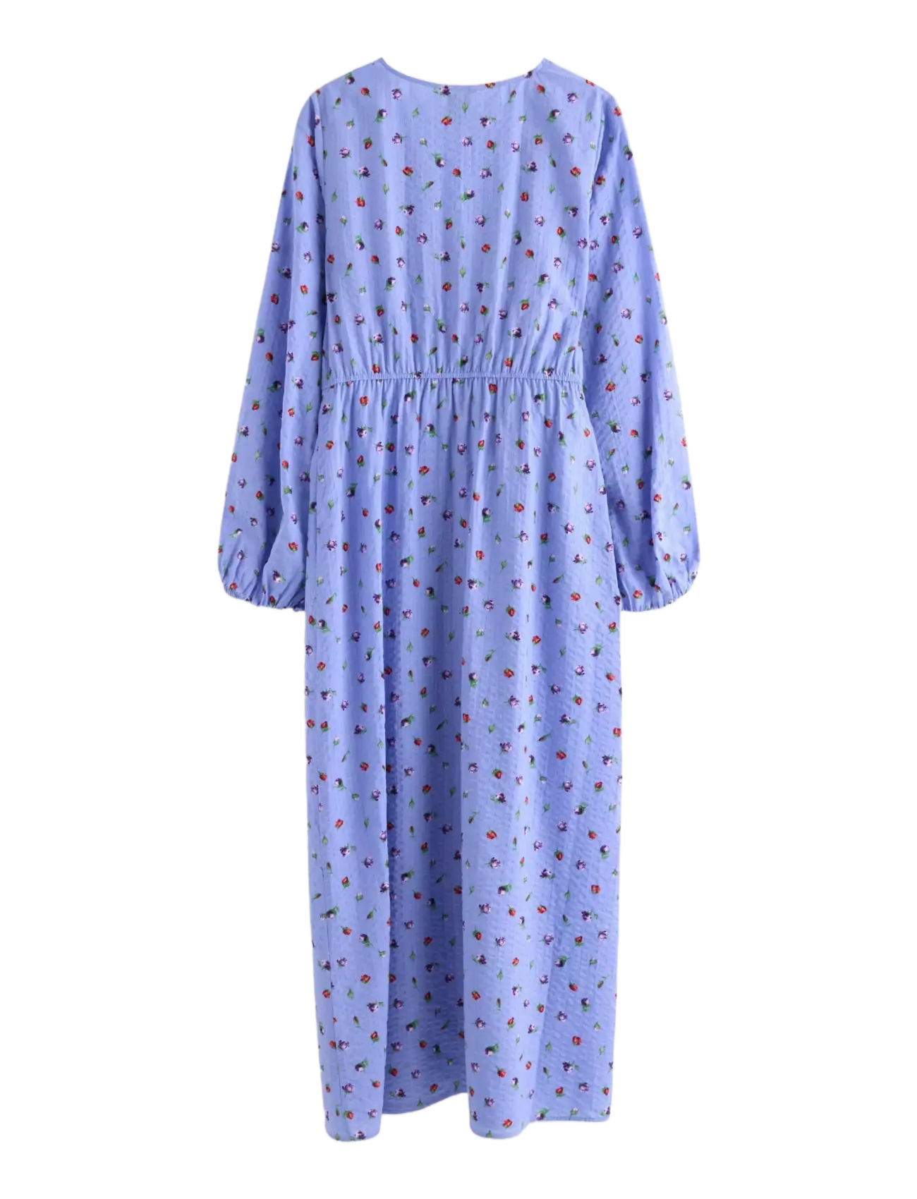 Lindex - Long-sleeved midi dress in seersucker - dusty blue - 2