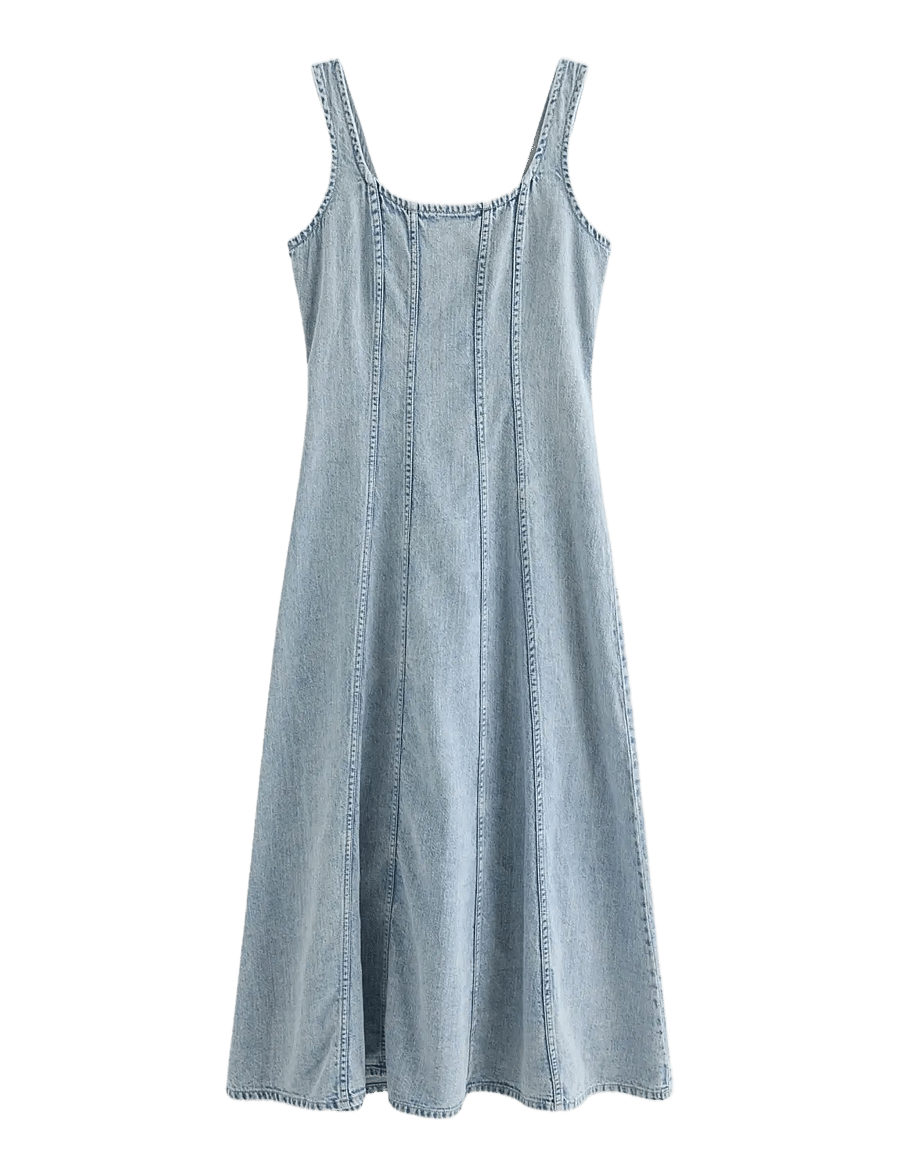 Lindex - Midi dress in denim - sommerkleider - light denim - 1