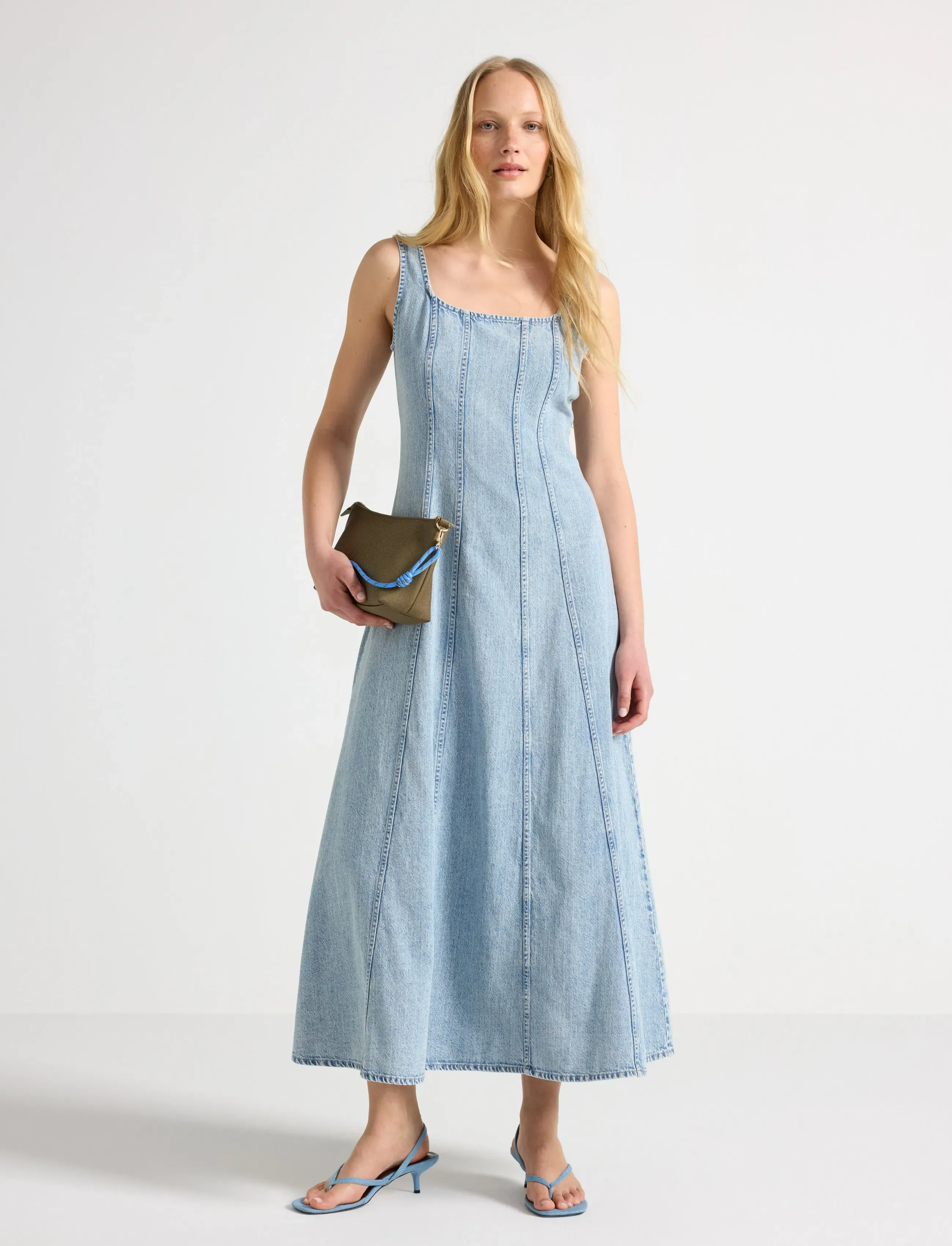 Lindex Midi Dress In Denim, 40, Dresses, Blau - Jeans Frauen