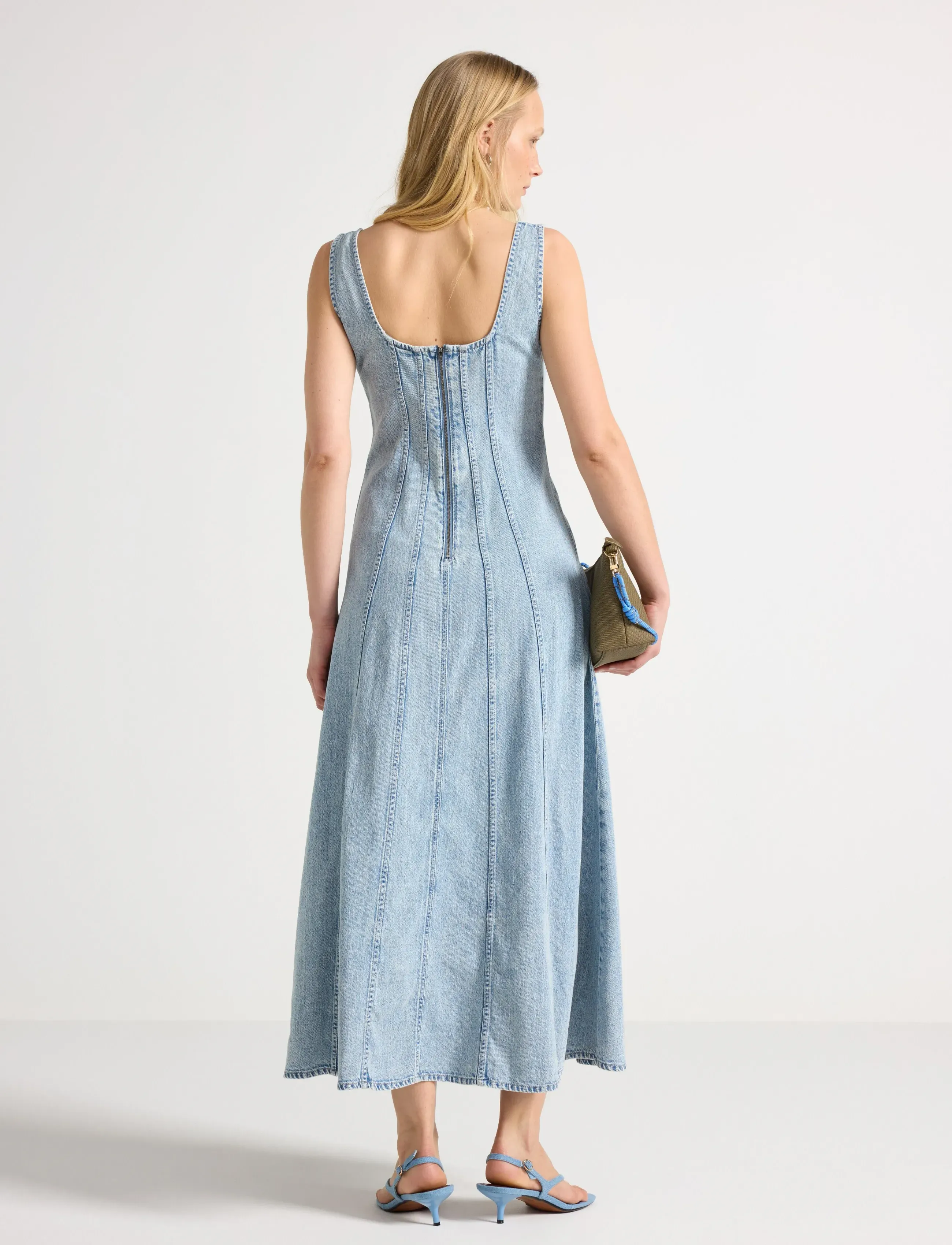 Lindex - Midi dress in denim - suvekleidid - light denim - 3