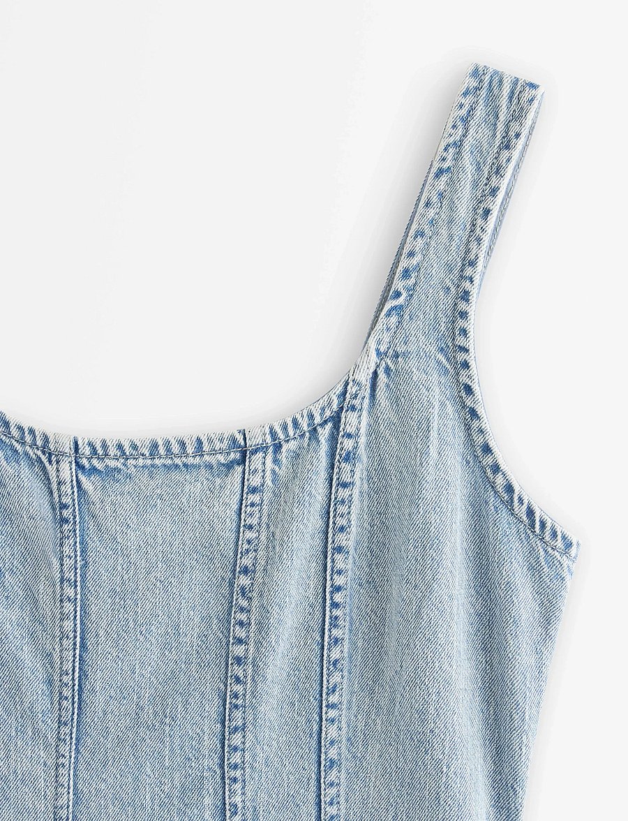 Lindex - Midi dress in denim - sommerkleider - light denim - 5