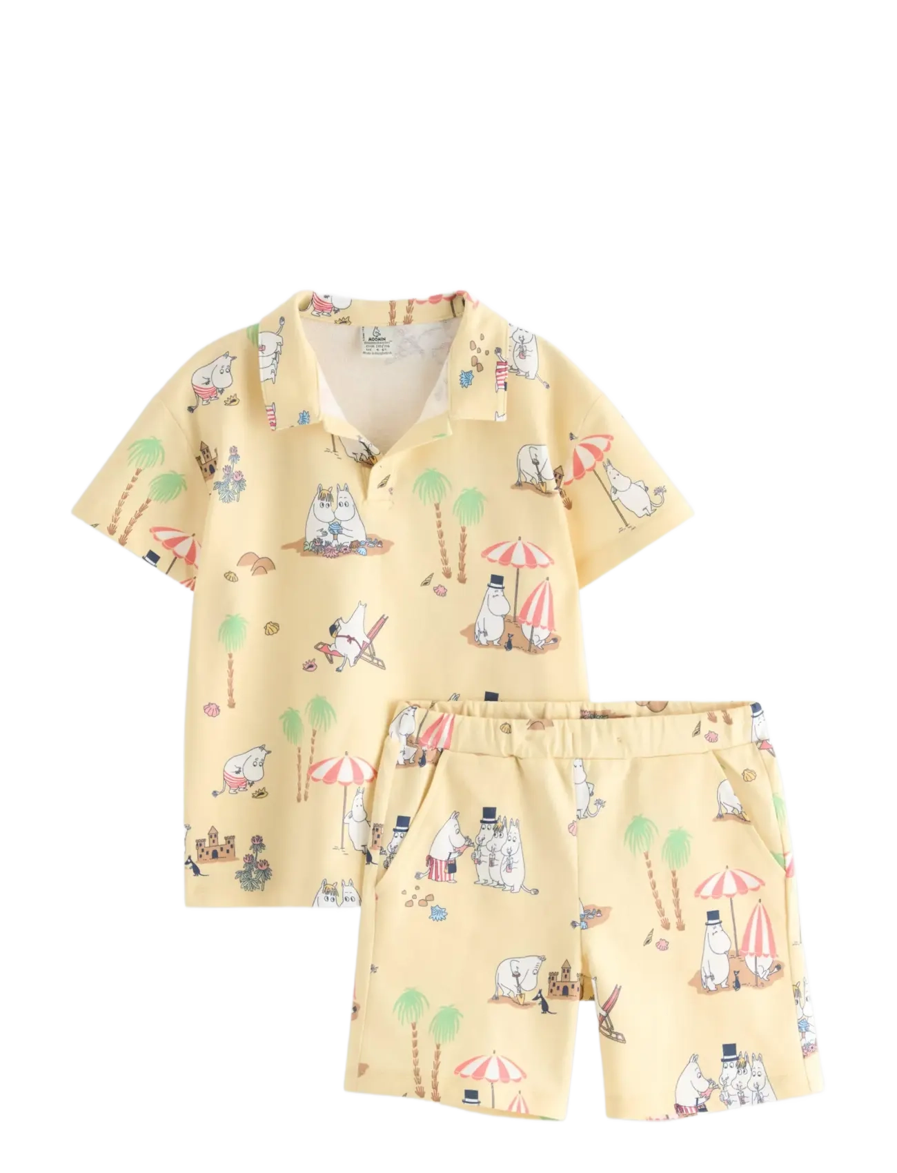 Lindex Set - top and sweat shorts - Nouveautés - LIGHT DUSTY YELLOW / yellow