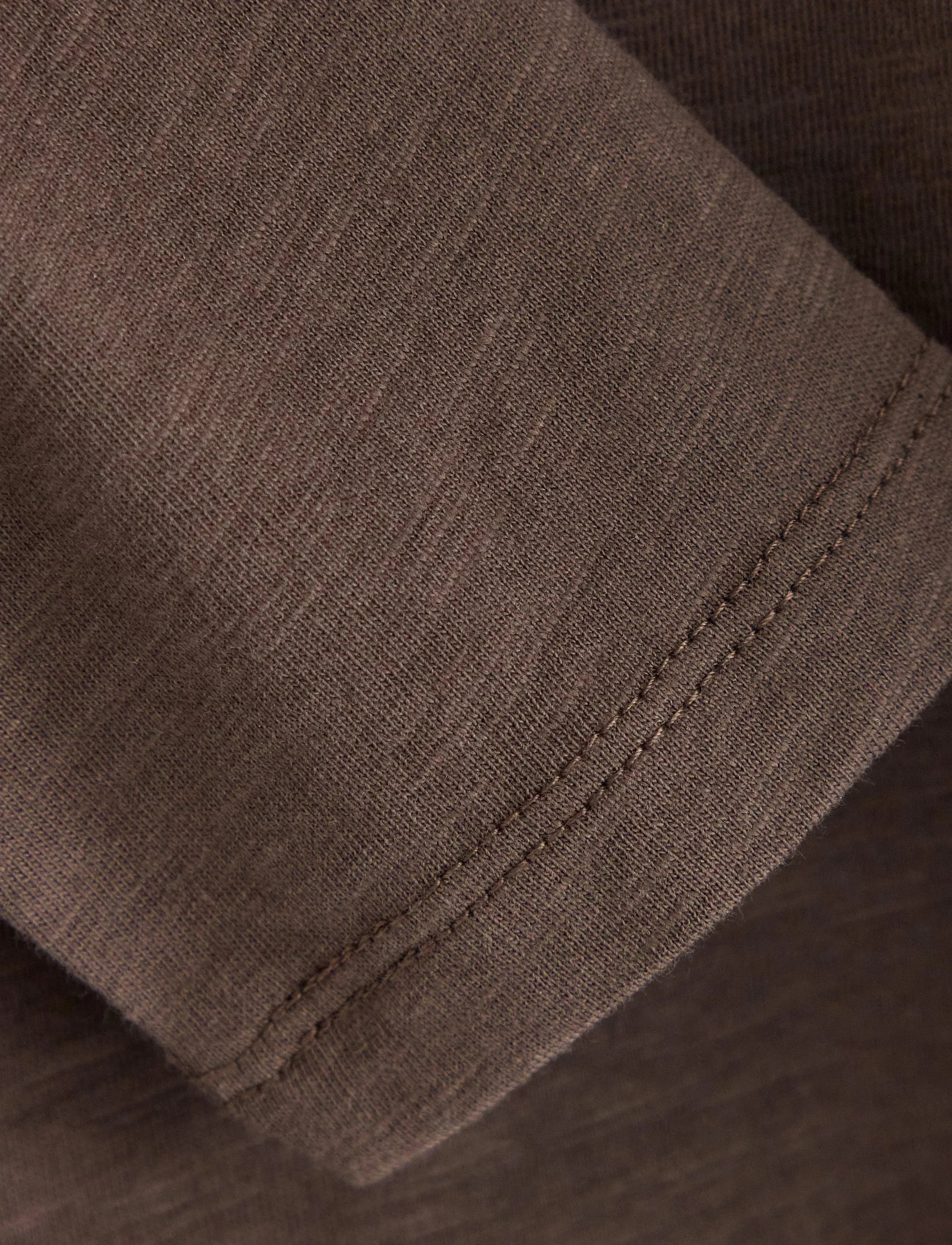 Lindex - Long sleeved top in slub jersey - dark dusty brown - 5