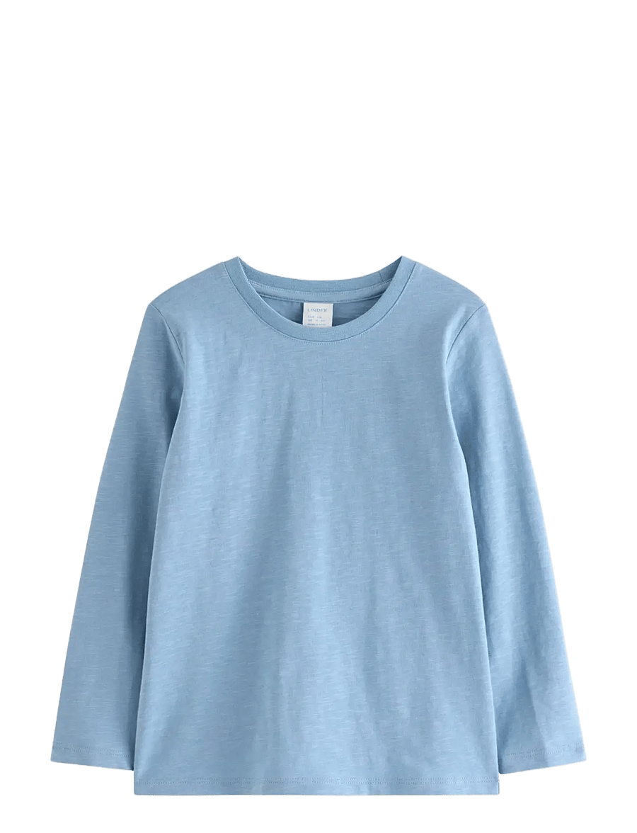 Lindex - Long sleeved top in slub jersey - lt dusty blue - 0