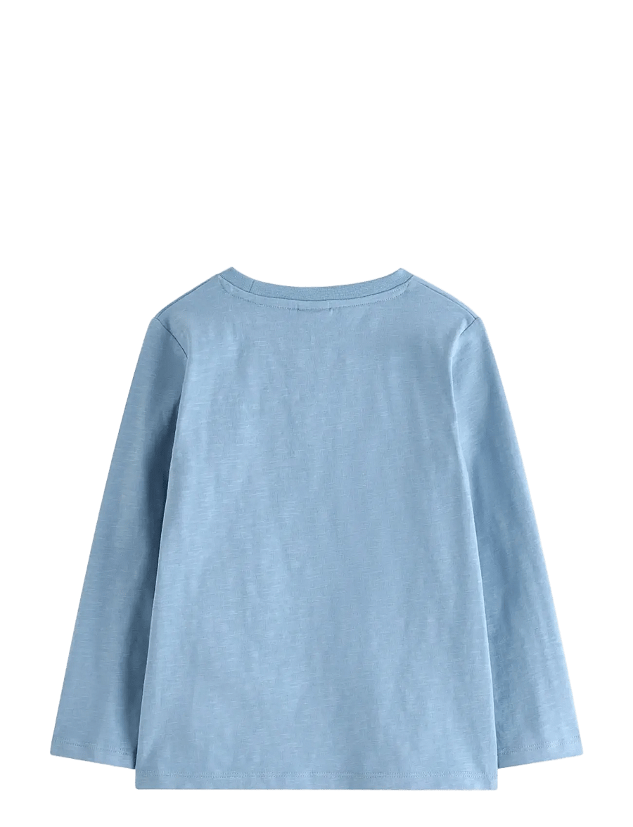 Lindex - Long sleeved top in slub jersey - lt dusty blue - 1