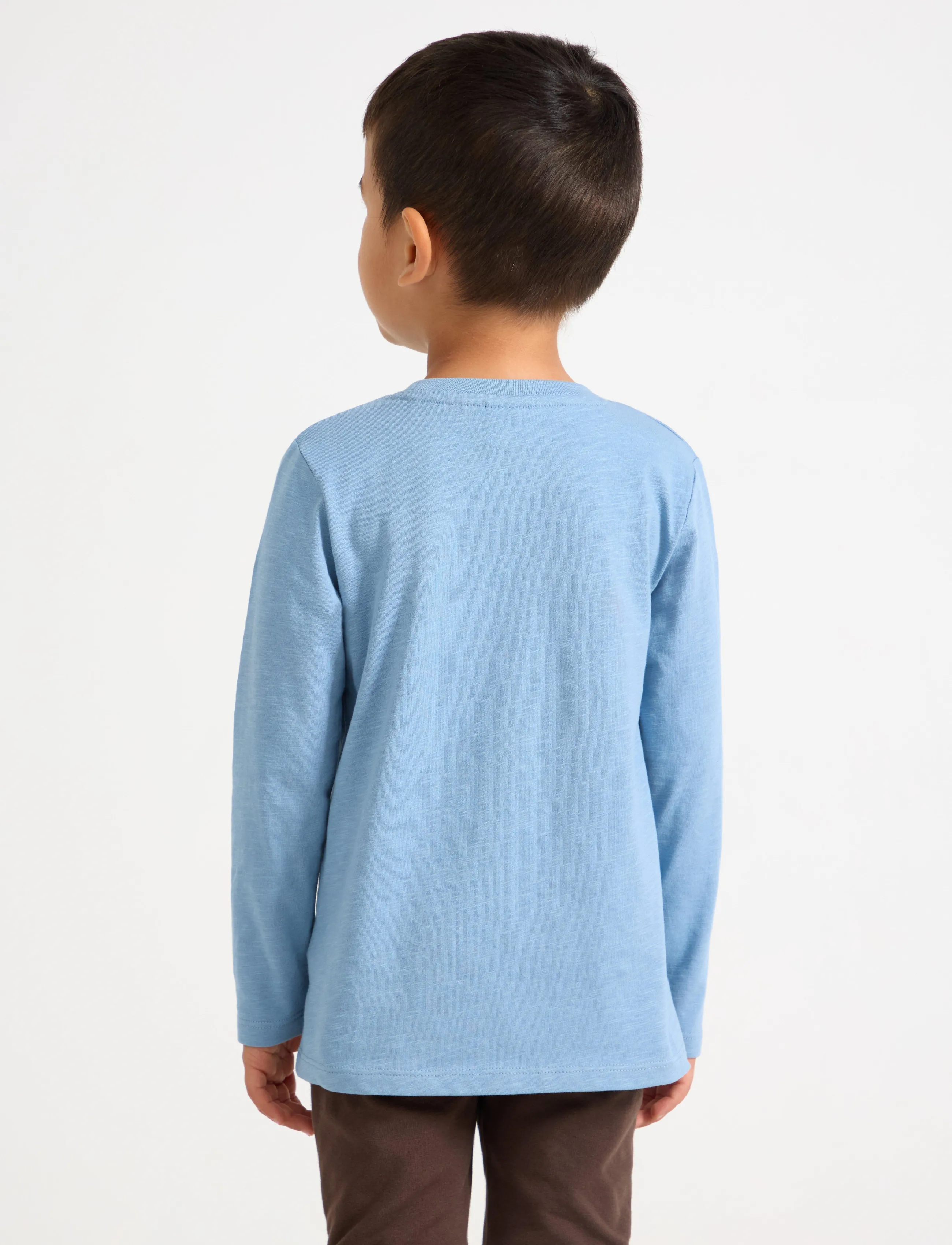 Lindex - Long sleeved top in slub jersey - långärmade t-shirts - lt dusty blue - 3