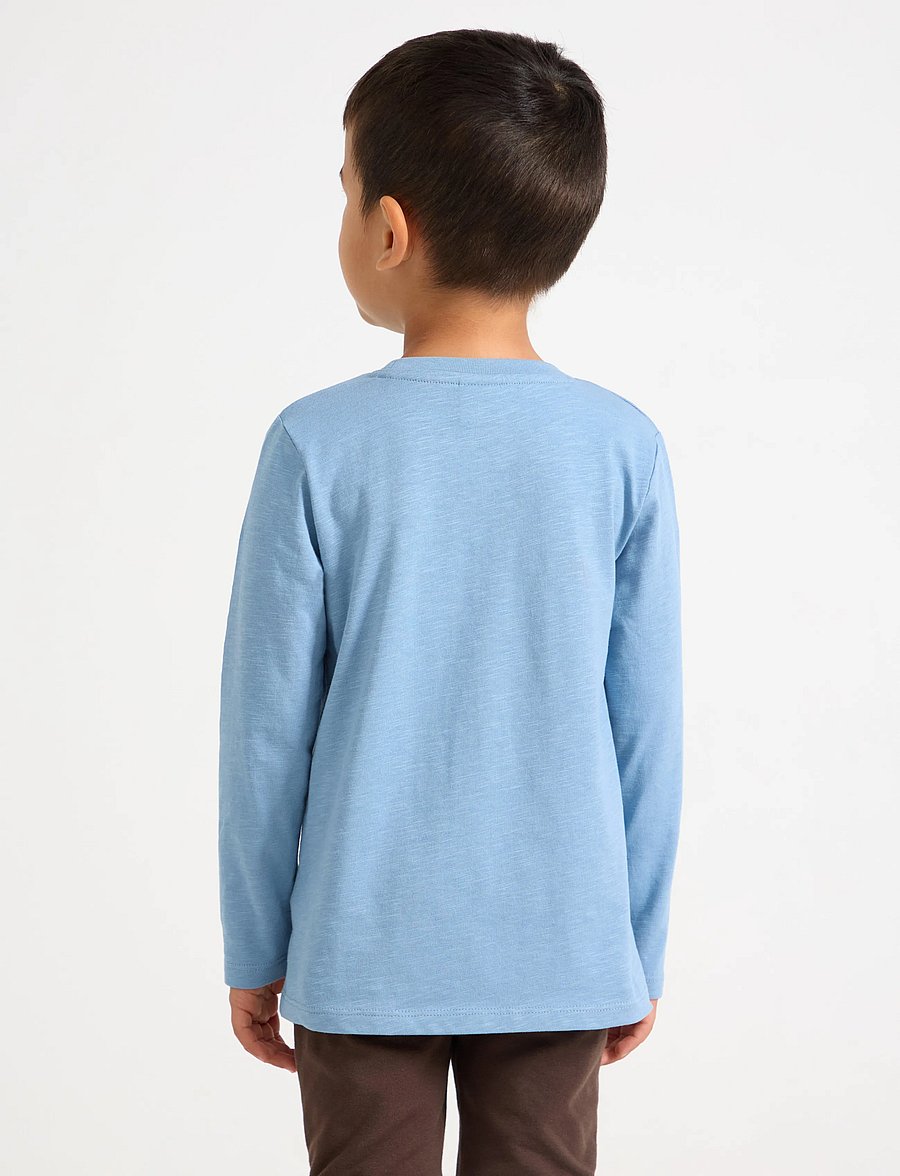 Lindex - Long sleeved top in slub jersey - långärmade t-shirts - lt dusty blue - 3