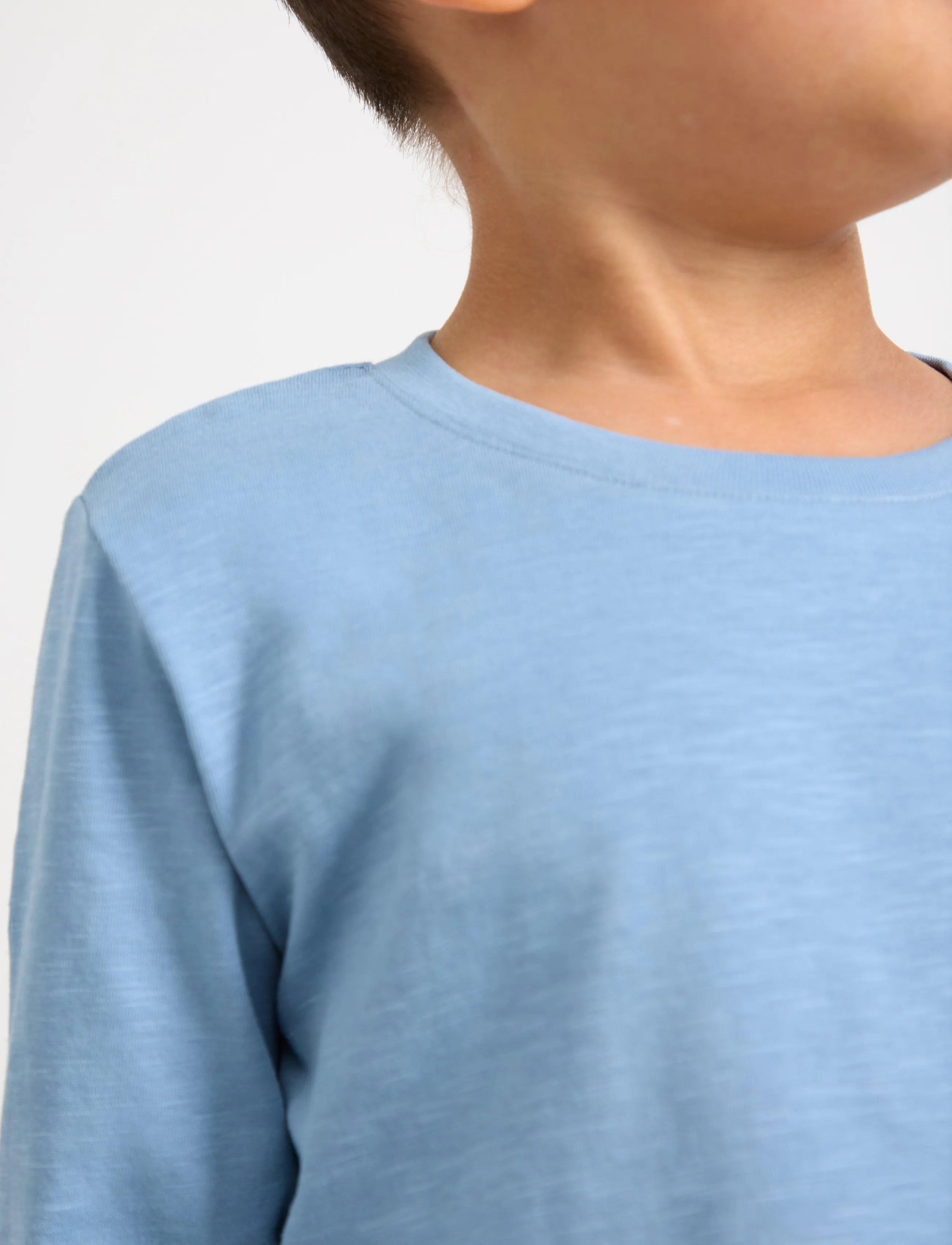 Lindex - Long sleeved top in slub jersey - långärmade t-shirts - lt dusty blue - 4