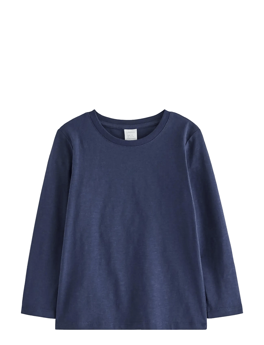 Lindex - Long sleeved top in slub jersey - navy - 0