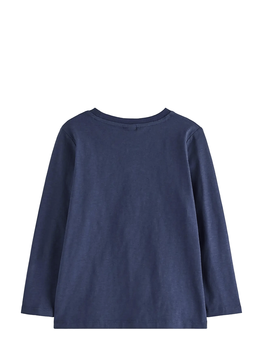 Lindex - Long sleeved top in slub jersey - navy - 1