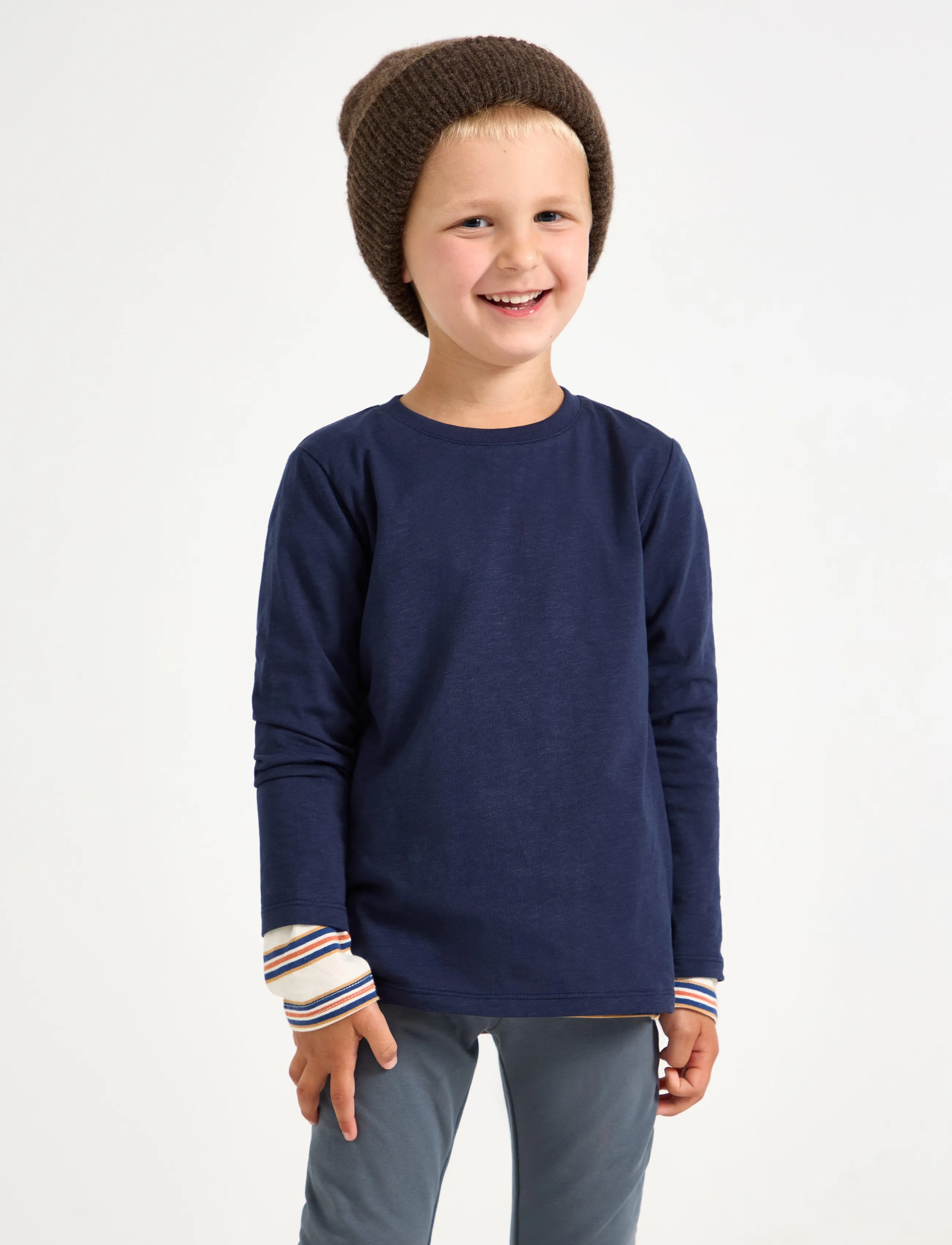 Lindex Long sleeved top in slub jersey - Marškinėliai ilgomis rankovėmis - NAVY / navy