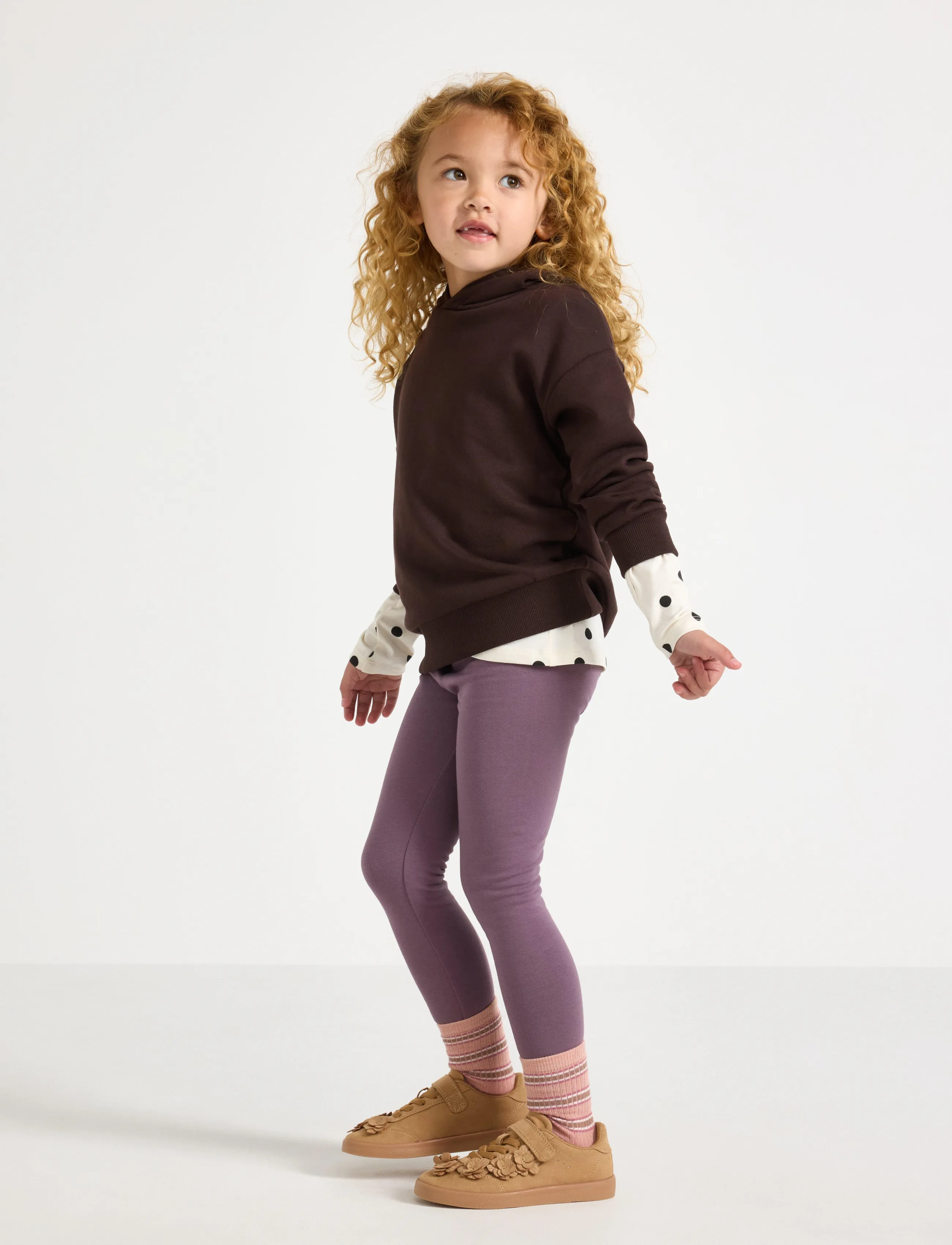 Lindex Leggings With Brushed Inside, 128, Unterteile, Lila - Leggings, Kinder