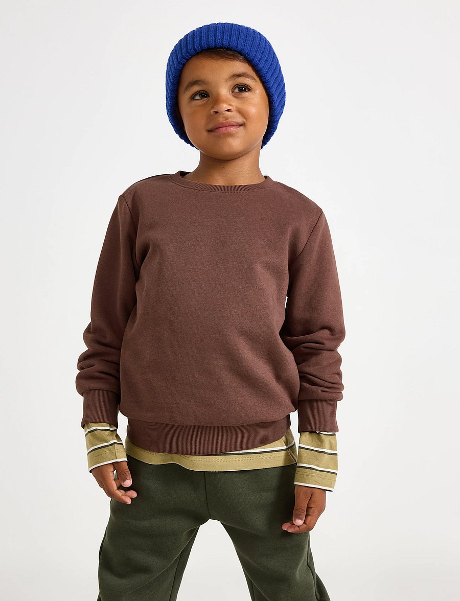 Lindex - Sweatshirt with brushed inside - shop efter alder - dark brown - 0