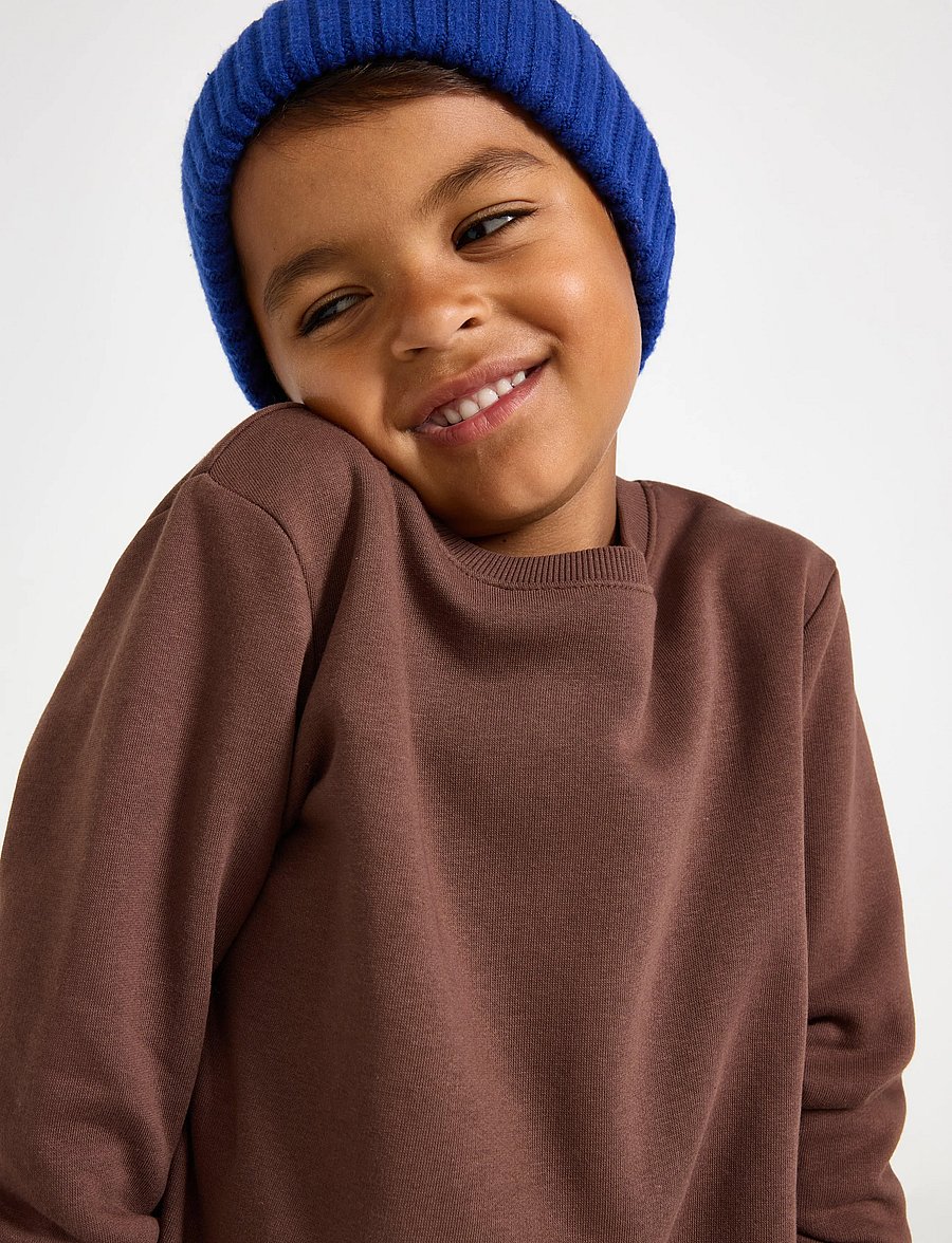 Lindex - Sweatshirt with brushed inside - shop efter alder - dark brown - 4