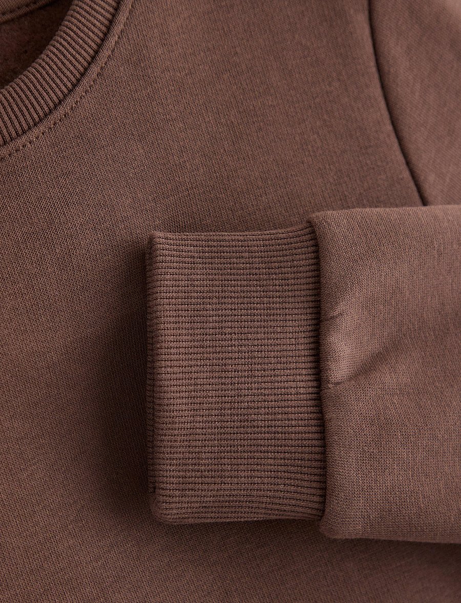 Lindex - Sweatshirt with brushed inside - shop efter alder - dark brown - 5