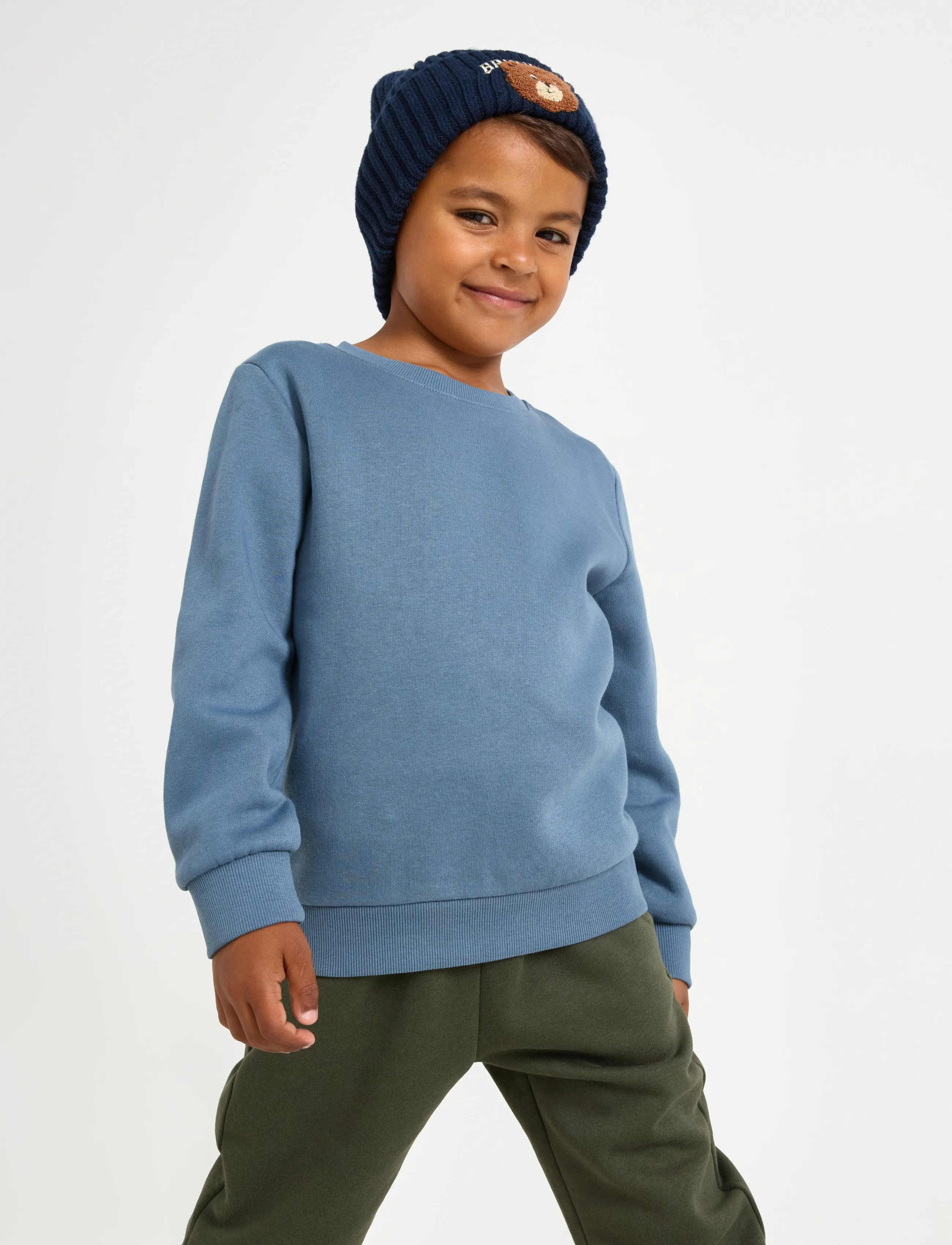 Lindex Sweatshirt with brushed inside - Sweatshirts - DARK DUSTY BLUE / blue