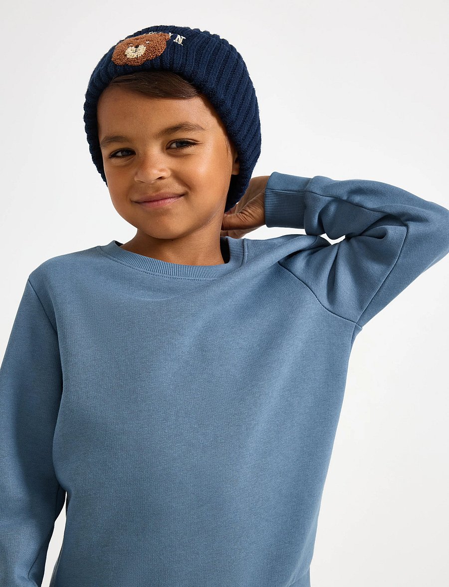 Lindex - Sweatshirt with brushed inside - sweatshirts - dark dusty blue - 4