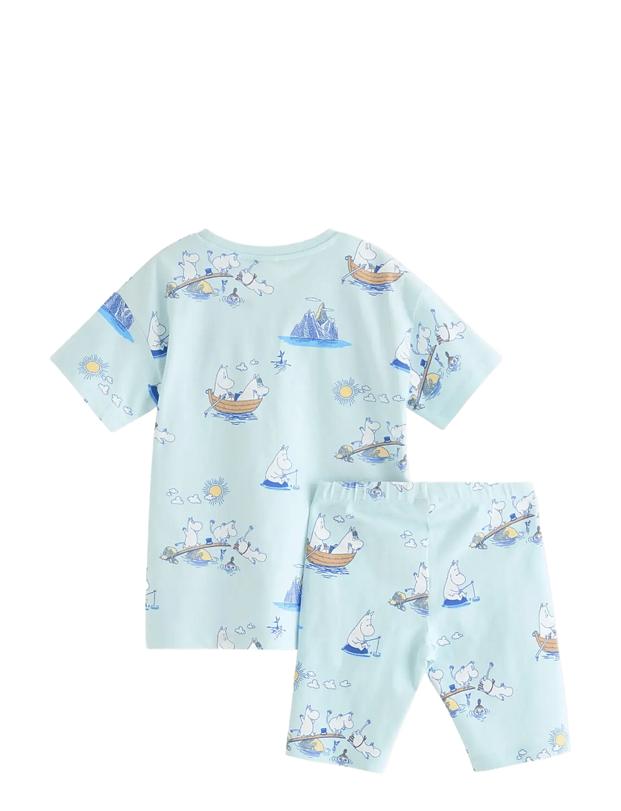 Lindex - Moomin set - sets mit kurzärmeligem t-shirt - light aqua - 2
