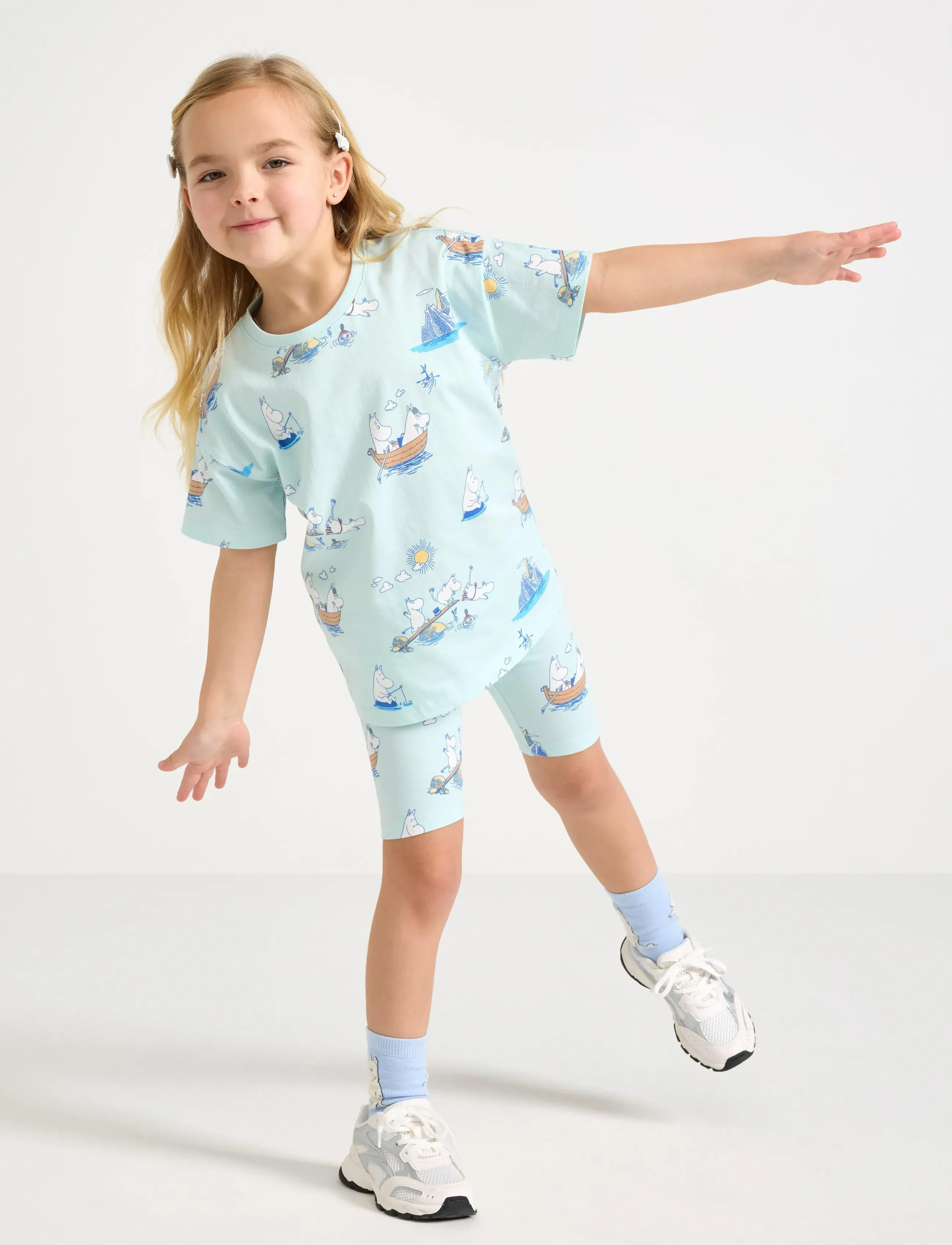 Lindex Moomin Set, 110, Blue, Sæt > Sæt Med Kortærmet T-Shirt, Børn