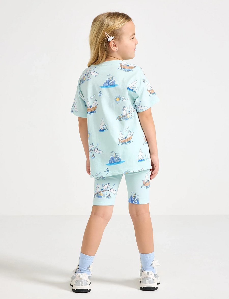 Lindex - Moomin set - sets mit kurzärmeligem t-shirt - light aqua - 3
