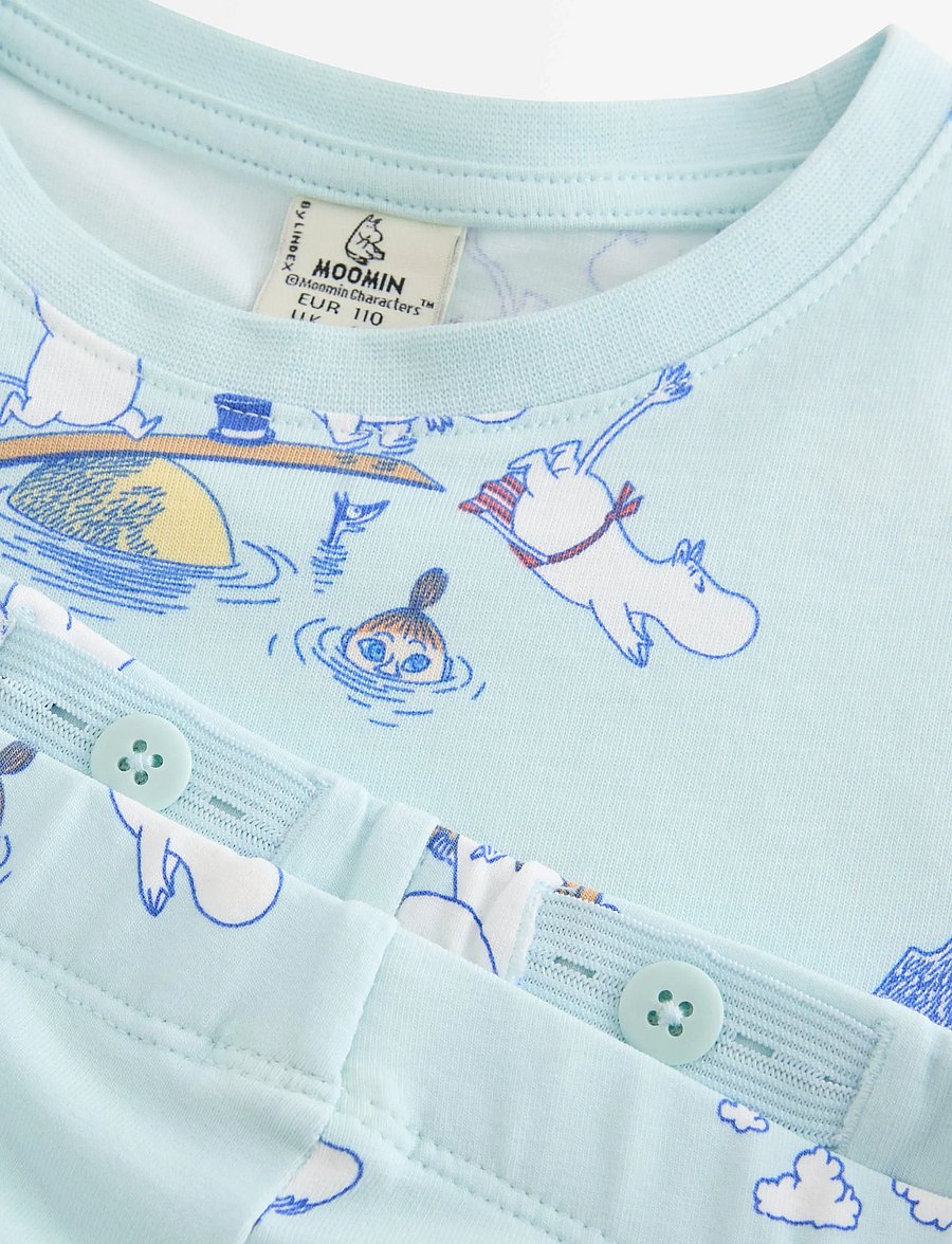 Lindex - Moomin set - sets mit kurzärmeligem t-shirt - light aqua - 5