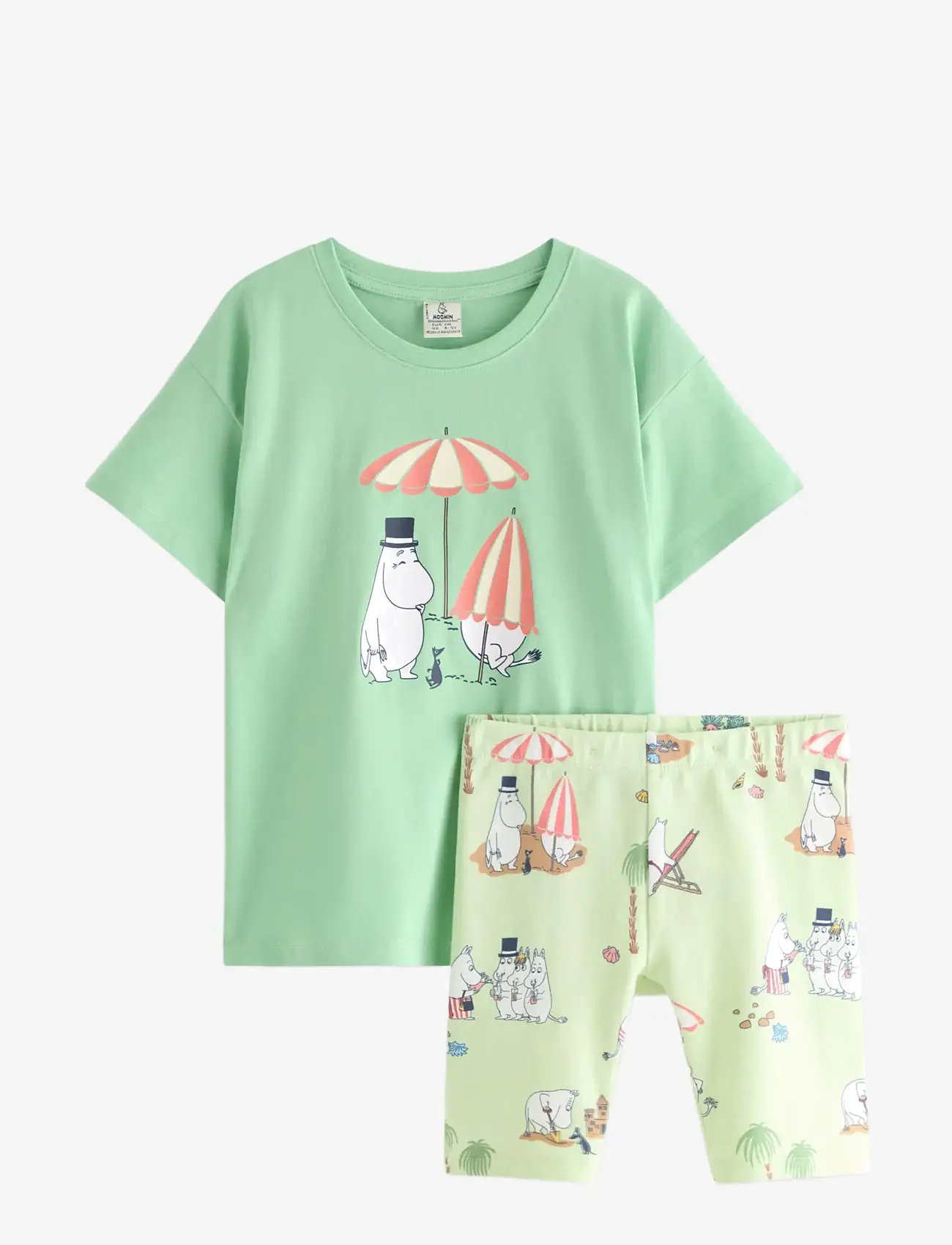 Lindex - Moomin set - sæt med kortærmet t-shirt - light dusty green - 1
