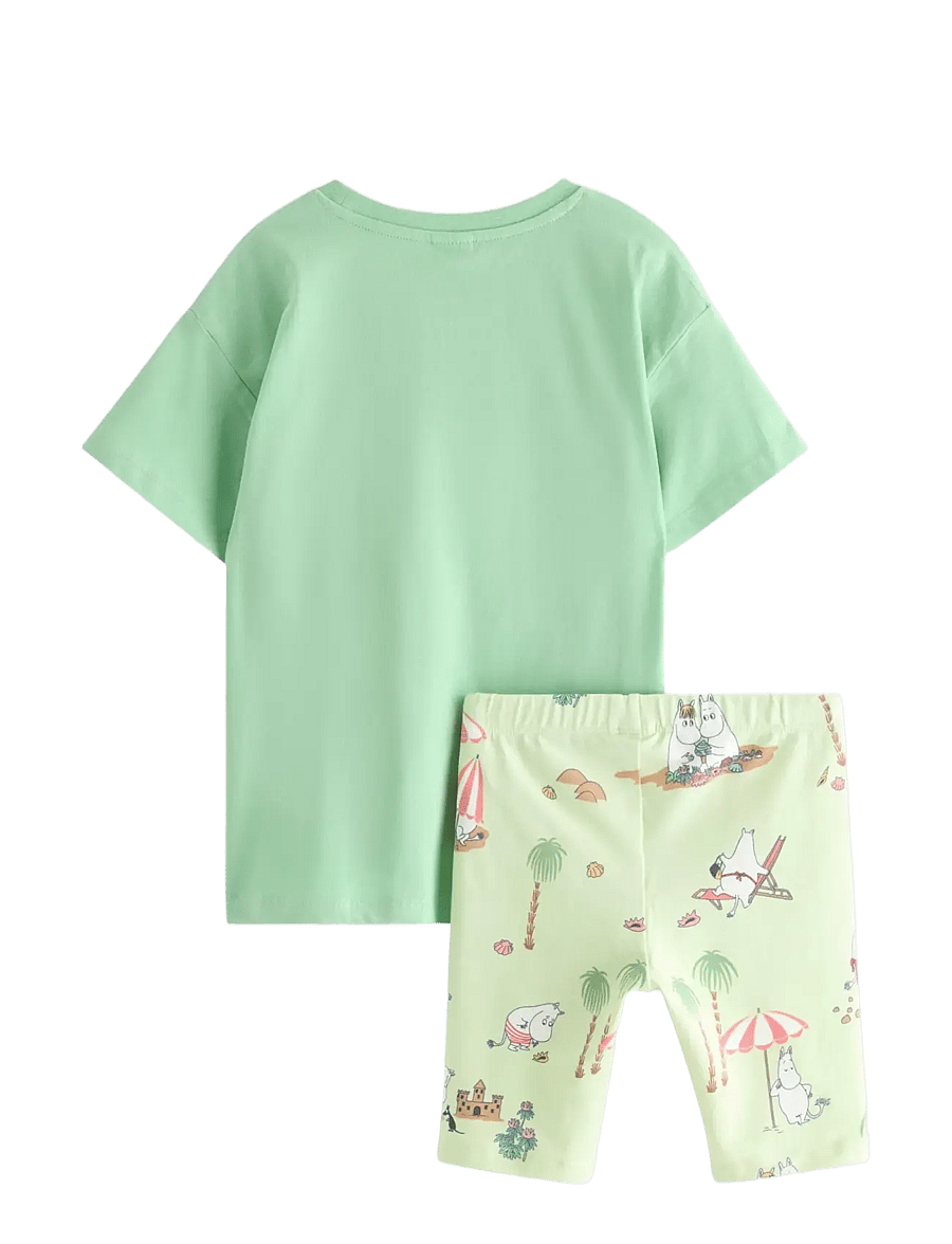 Lindex - Moomin set - sets mit kurzärmeligem t-shirt - light dusty green - 2