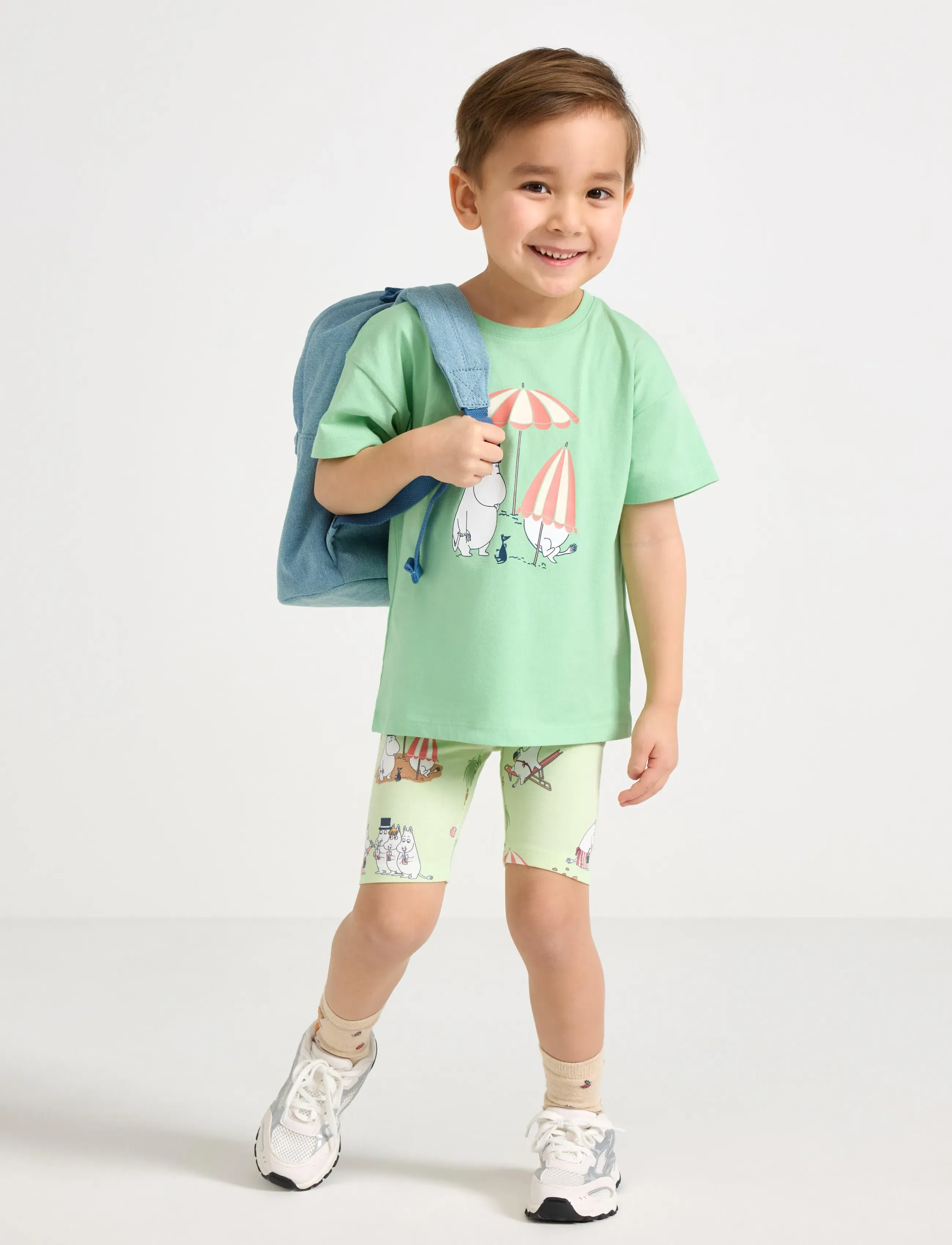 Lindex Moomin Set, 110, Green, Sæt > Sæt Med Kortærmet T-Shirt, Børn