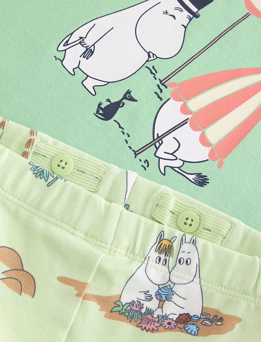 Lindex - Moomin set - sets mit kurzärmeligem t-shirt - light dusty green - 5