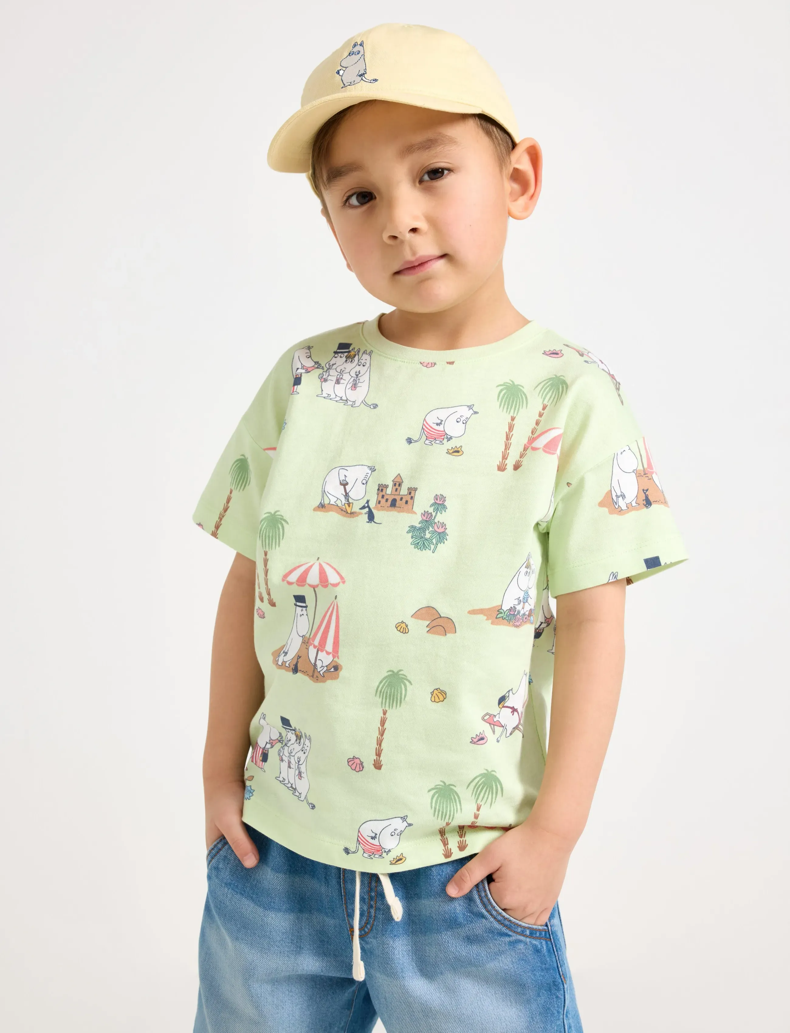 Lindex Moomin T-Shirt, 92, Green, T-Shirts > Kortærmede, Børn