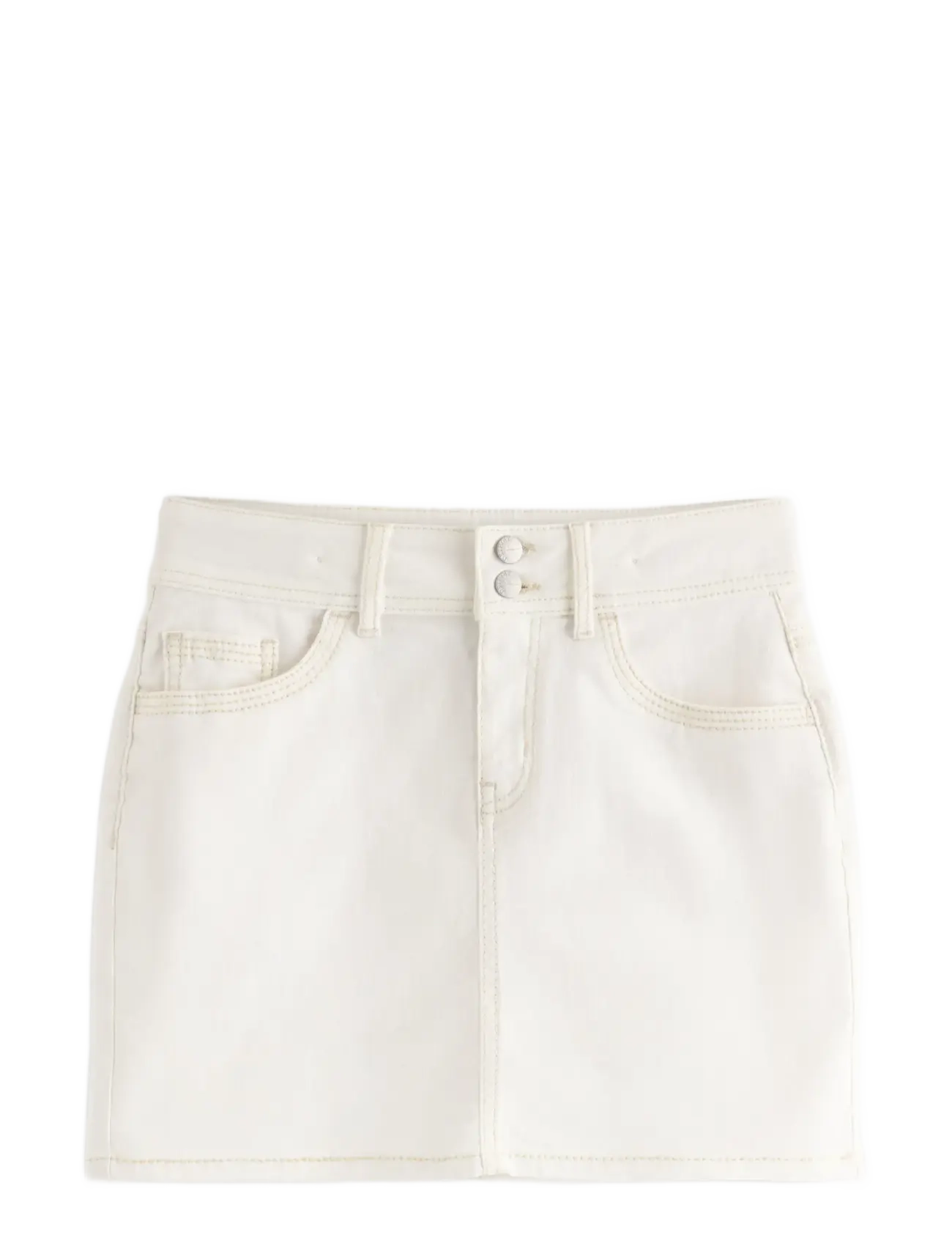 Lindex White denim skirt - 4 for 3 - OFF WHITE / silver