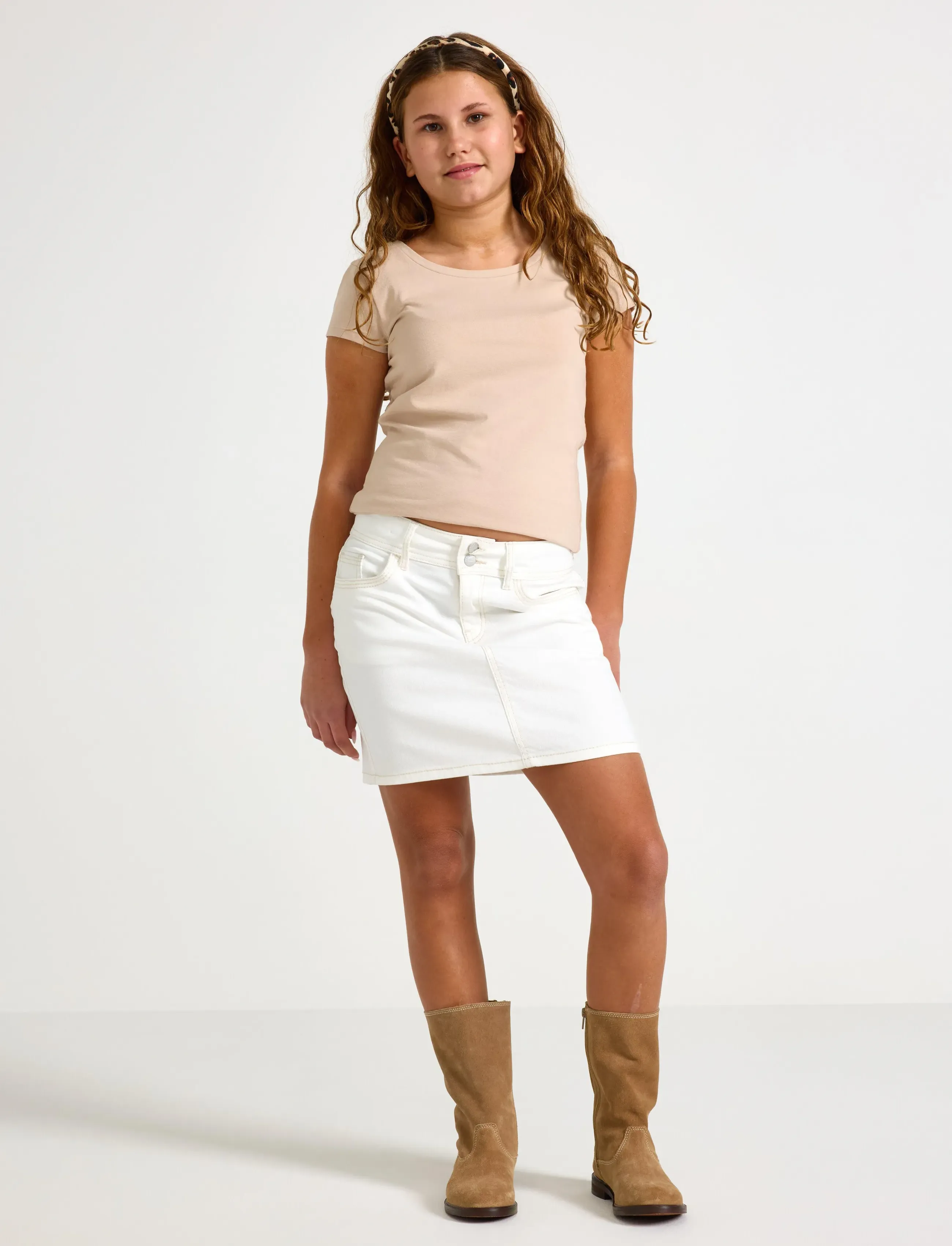 Lindex White denim skirt - Röcke - OFF WHITE / silver