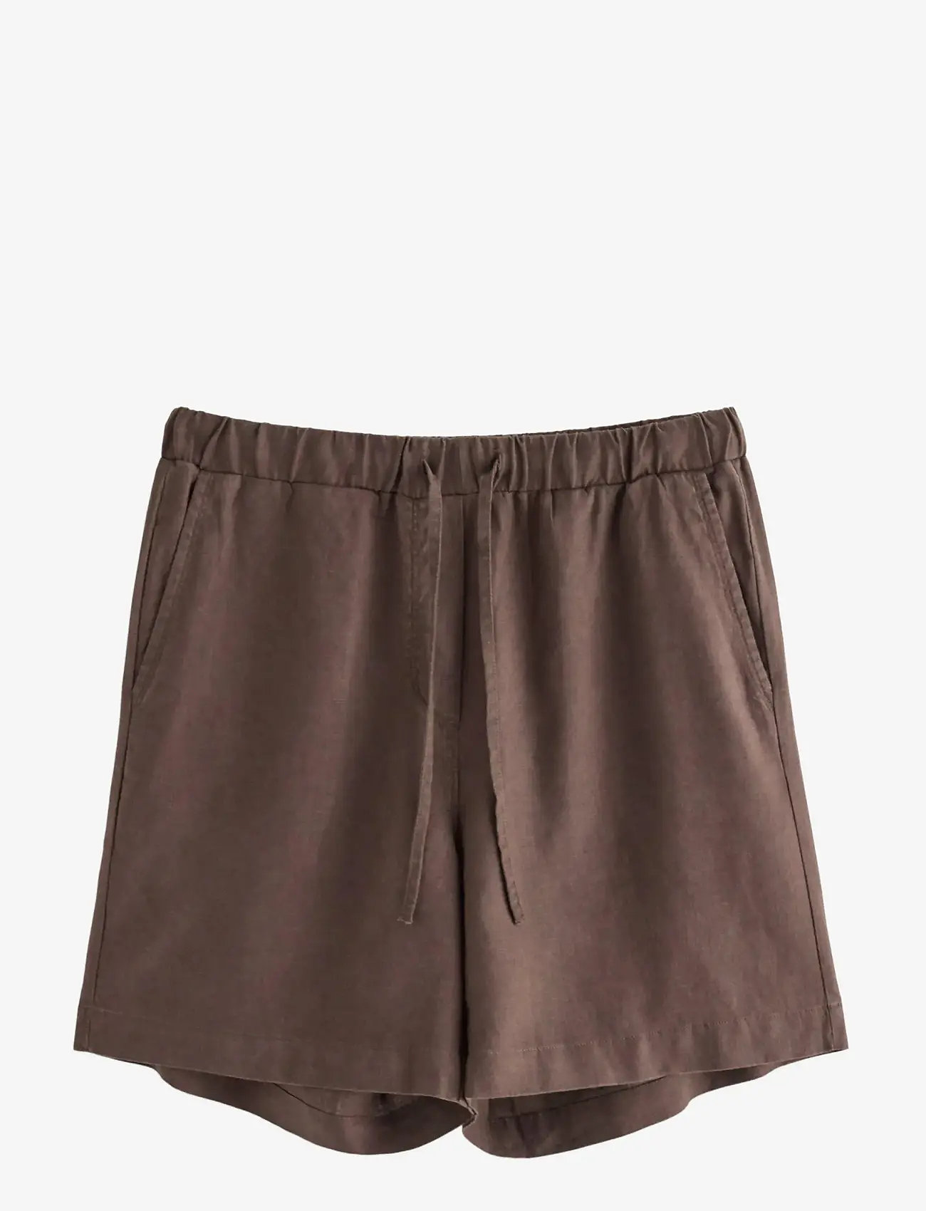 Lindex - Shorts in linen blend - leinen-shorts - dark dusty brown - 1