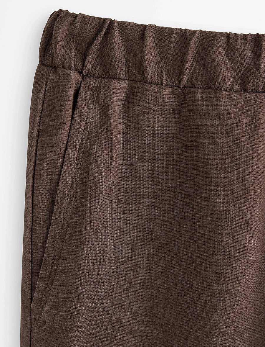 Lindex - Shorts in linen blend - hørshorts - dark dusty brown - 5