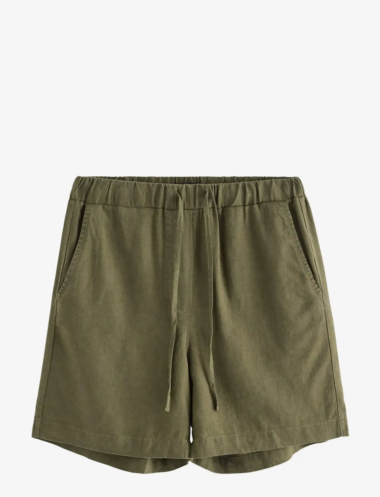 Lindex - Shorts in linen blend - hørshorts - dark dusty green - 1