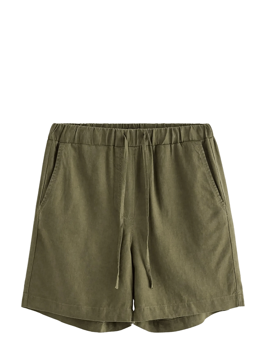 Lindex - Shorts in linen blend - hørshorts - dark dusty green - 1